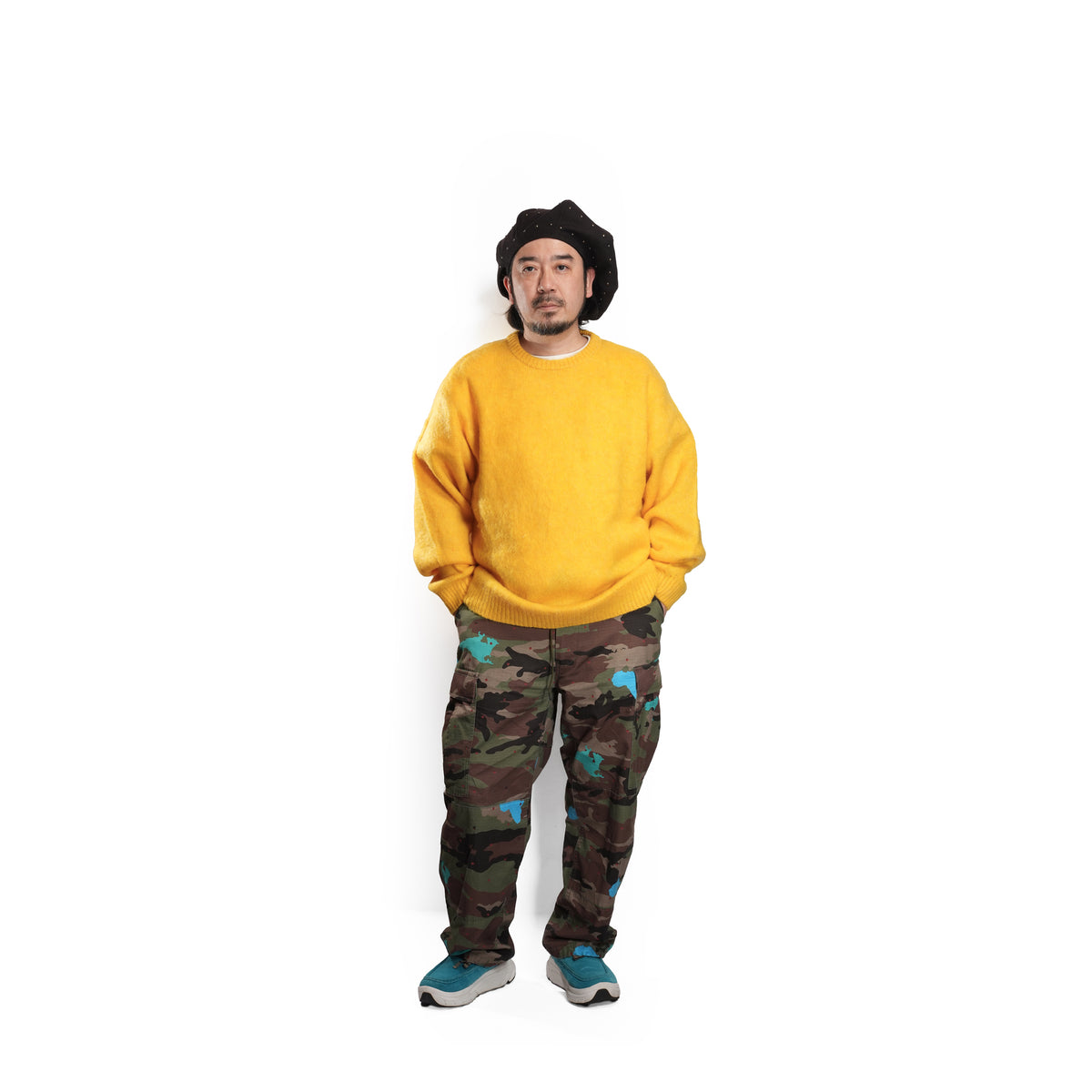 Mohair Shaggy Crew Sweater – Yellow | TOWNCRAFT