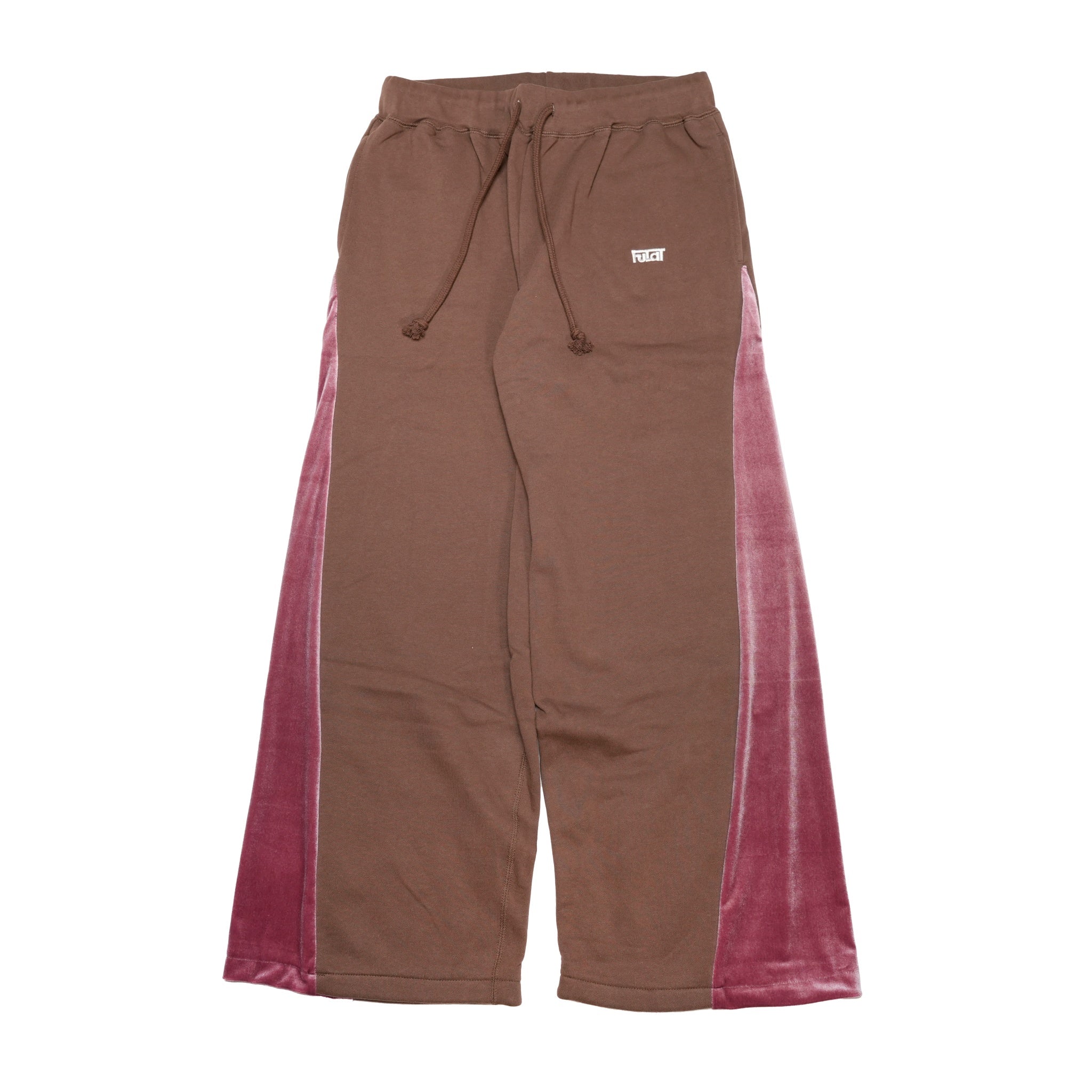 FP002_Brown | サイドベロアスウェットパンツ | Color:Brown【FULAT_フラット】