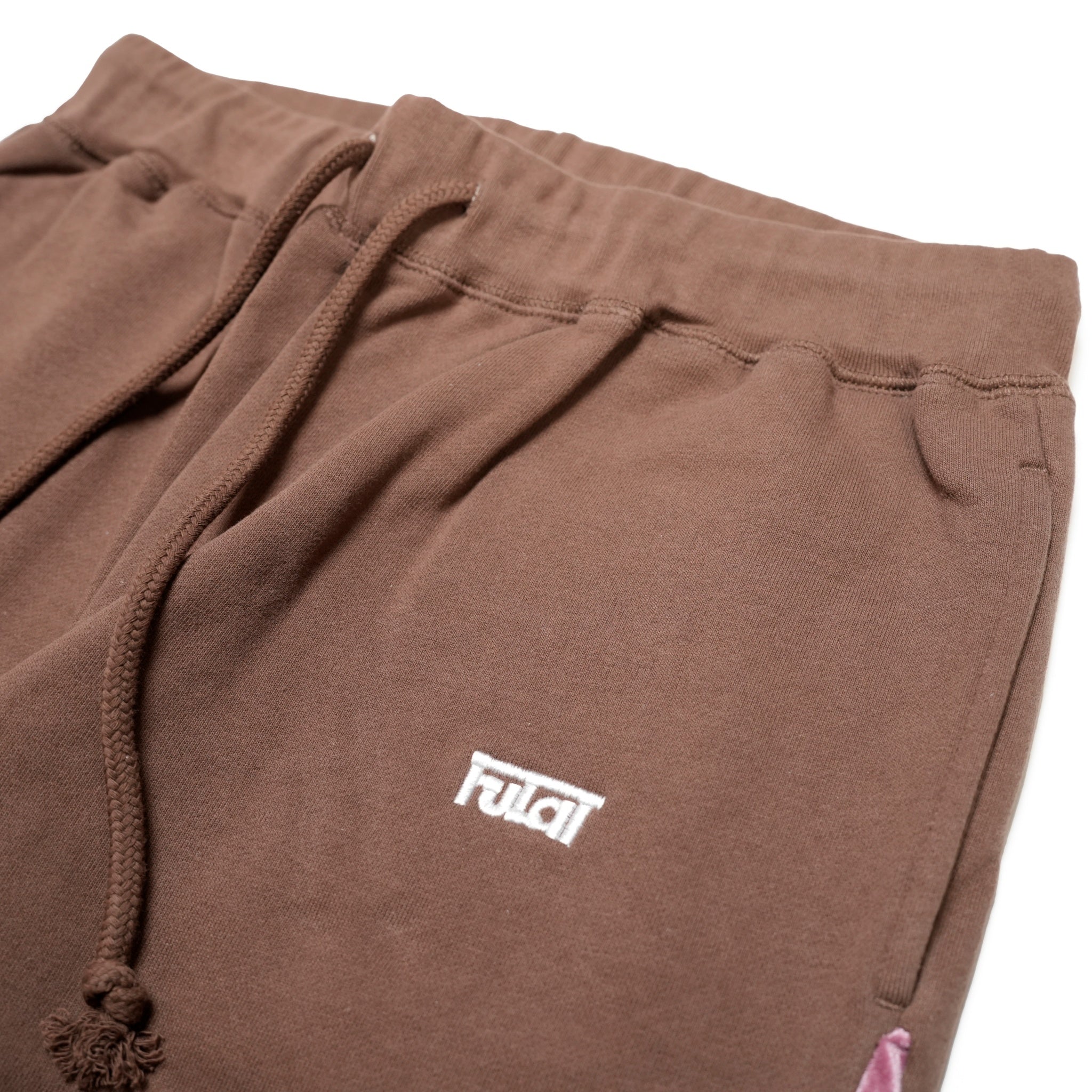 FP002_Brown | サイドベロアスウェットパンツ | Color:Brown【FULAT_フラット】