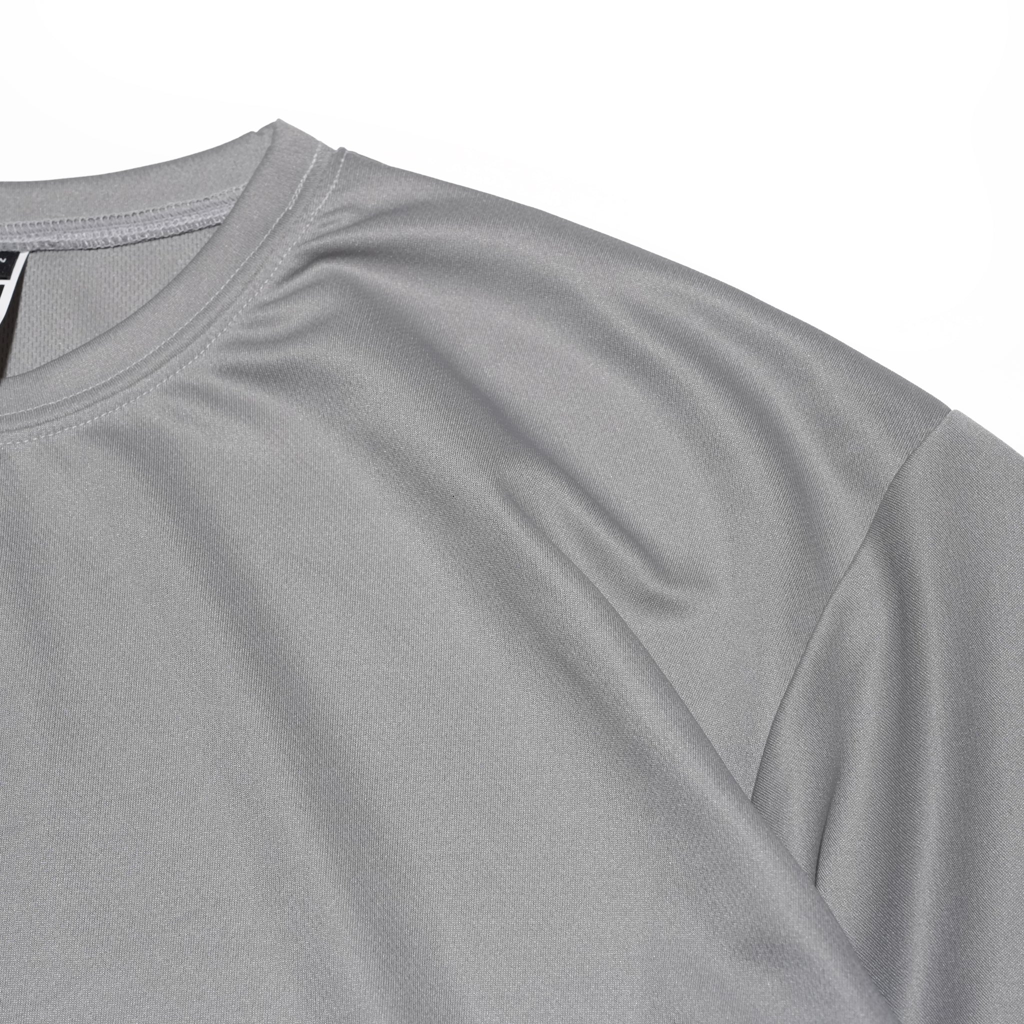 HIGH MOCK DRY TEE – Light Gray | D-SPORT WEAR | SMOKE T ONE 【ネコポス選択可能】