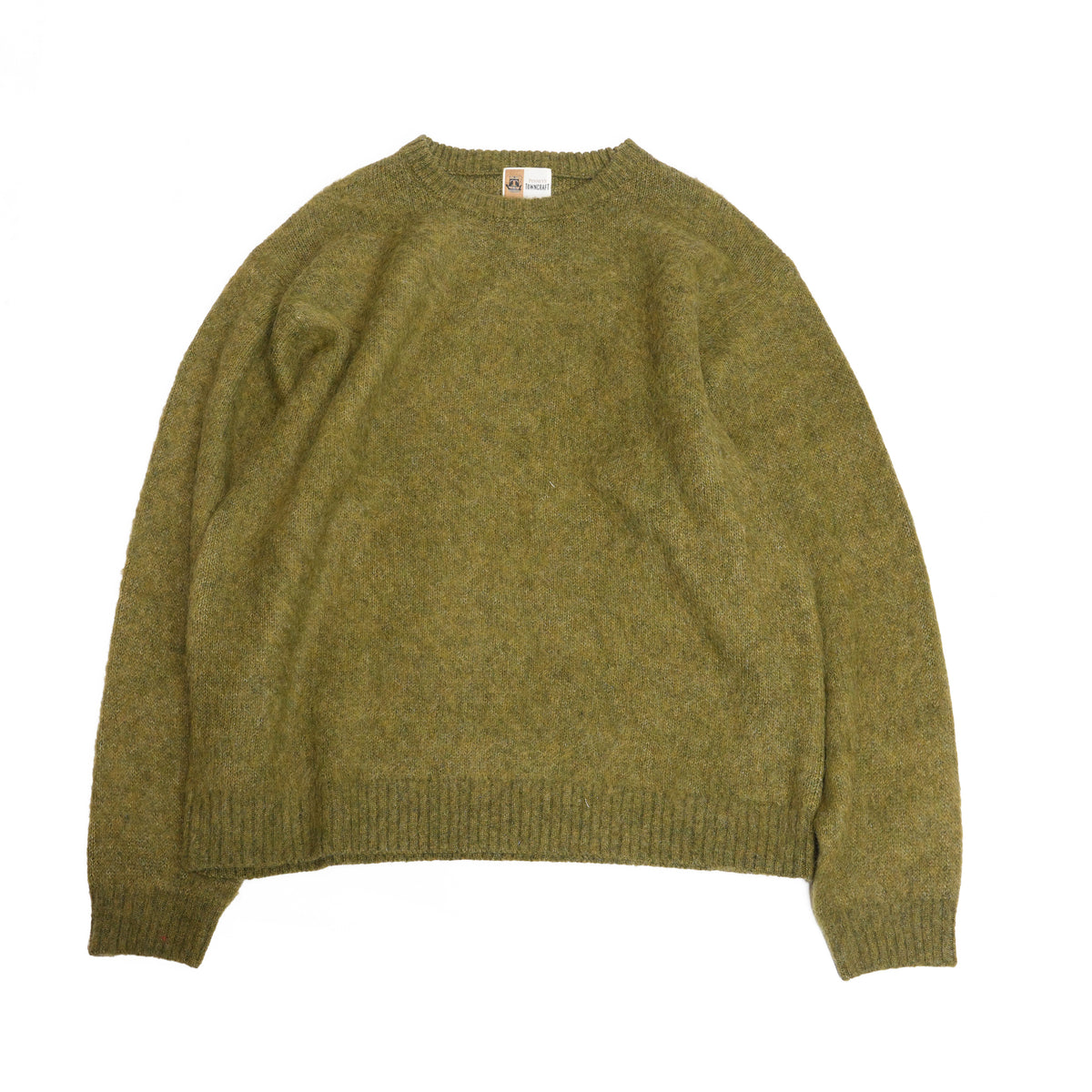 Mohair Shaggy Crew Sweater – Olive | TOWNCRAFT