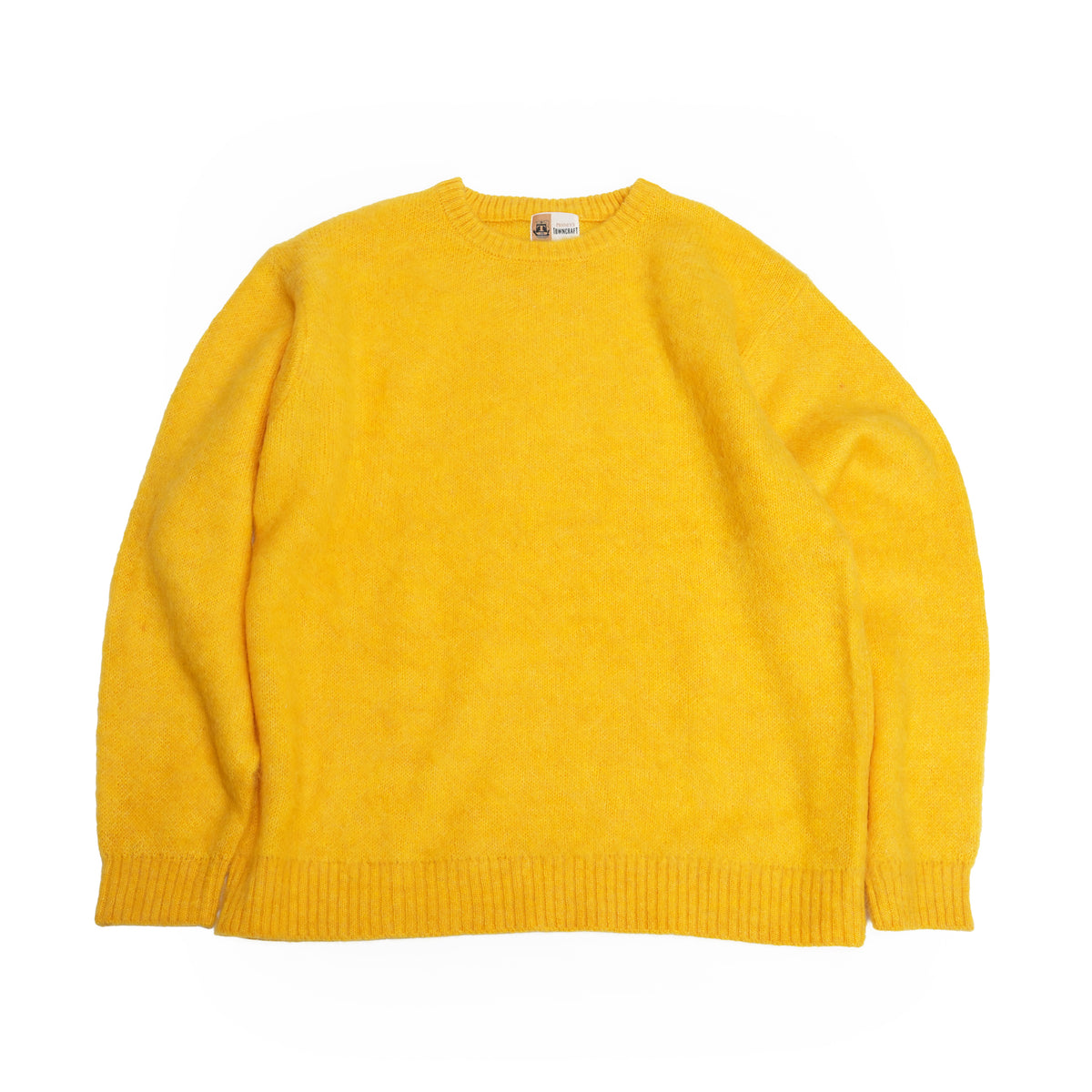 Mohair Shaggy Crew Sweater – Yellow | TOWNCRAFT