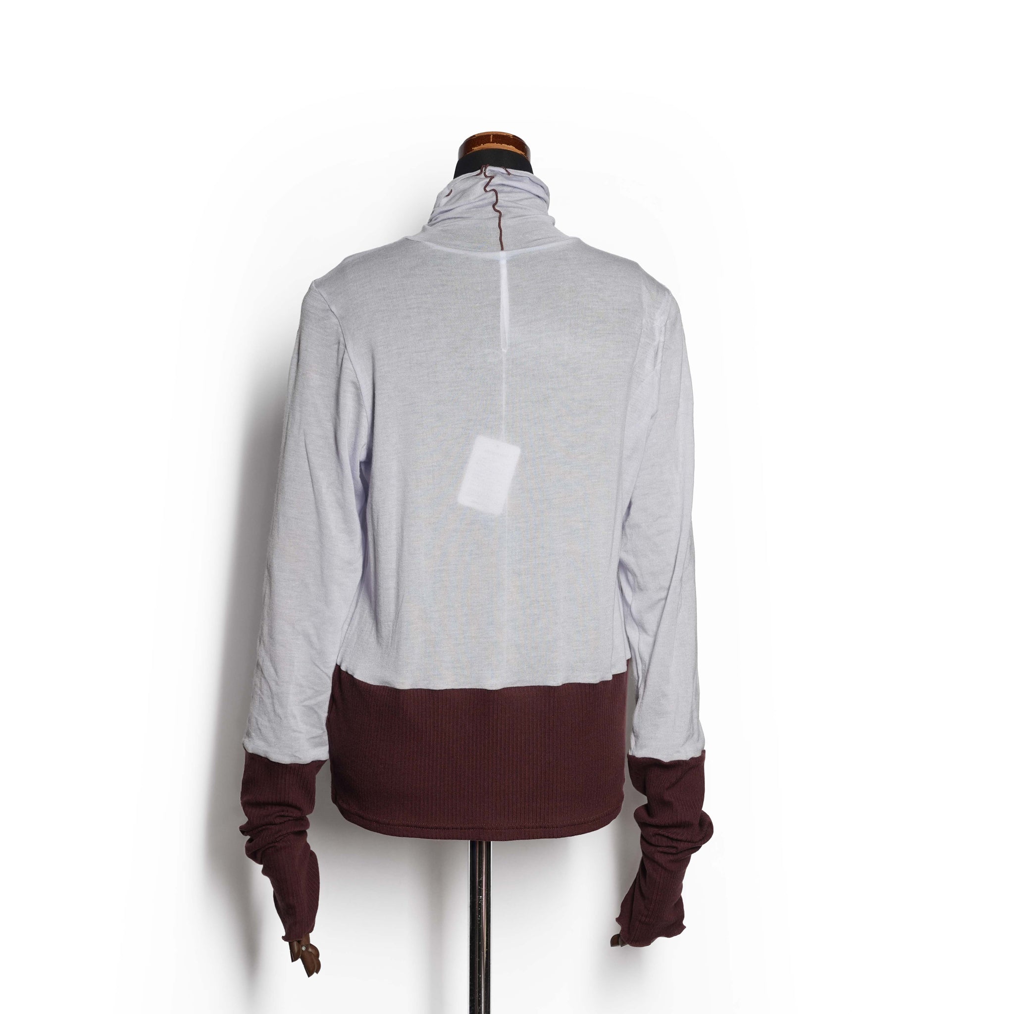 cashmere silk color block turtle – Light Blue  /  Red | WHYTO