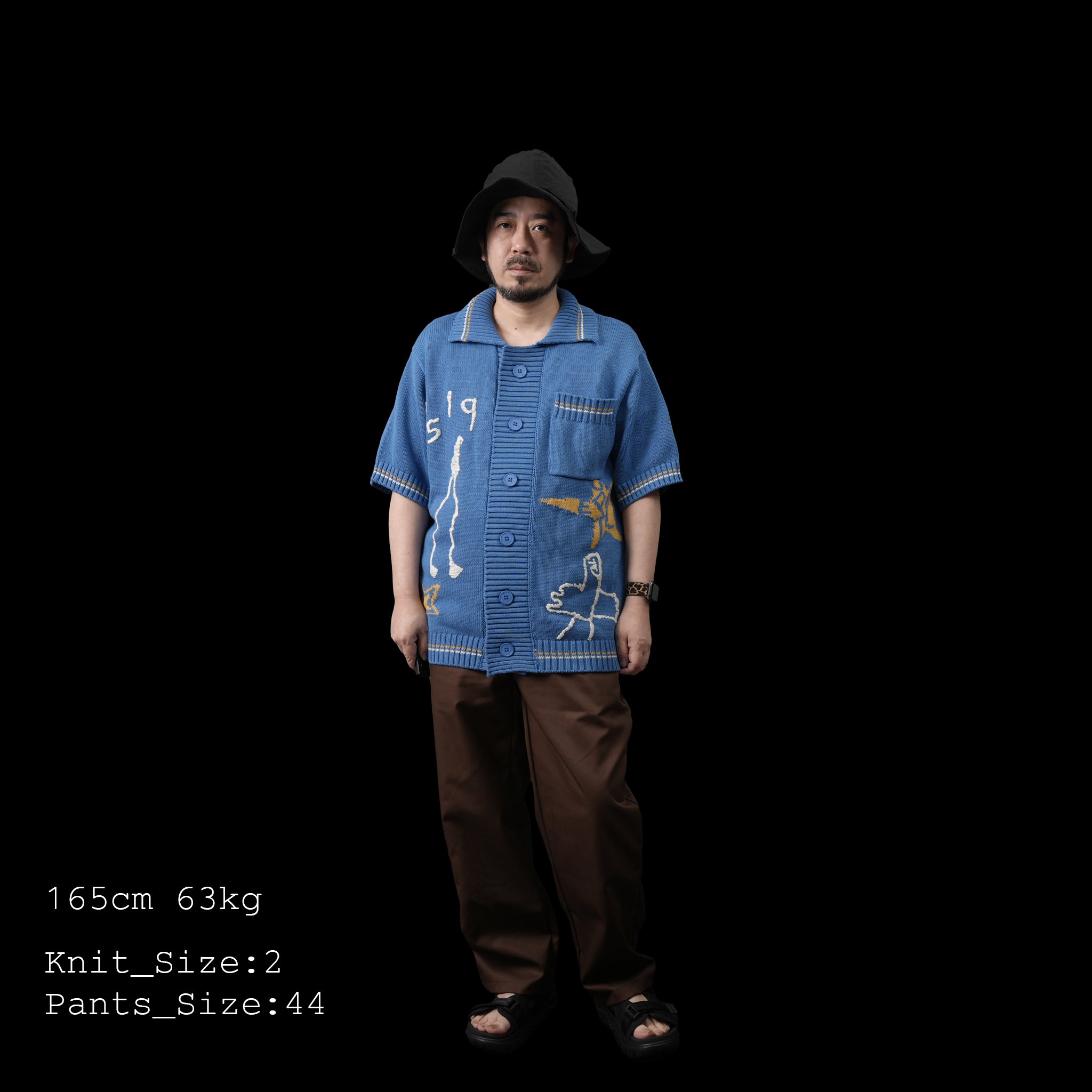 No:ps23kt01 | Name:0519 Knit Shirt | Color:Blue【PLATEAU STUDIO_プラトー スタジオ】
