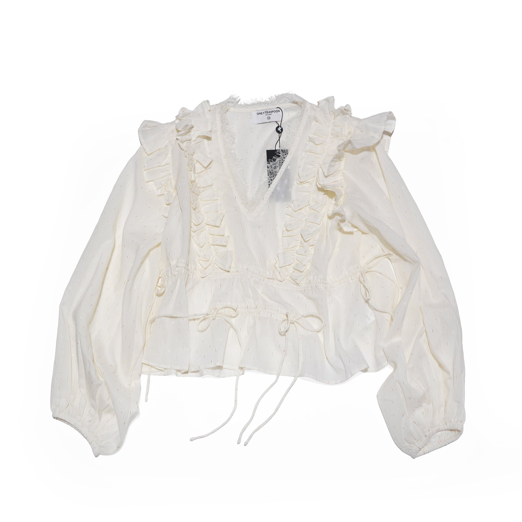 WILLOW RUFFLE SHEER TOP – Ivory | ONE TEASPOON | 入荷予定アイテム