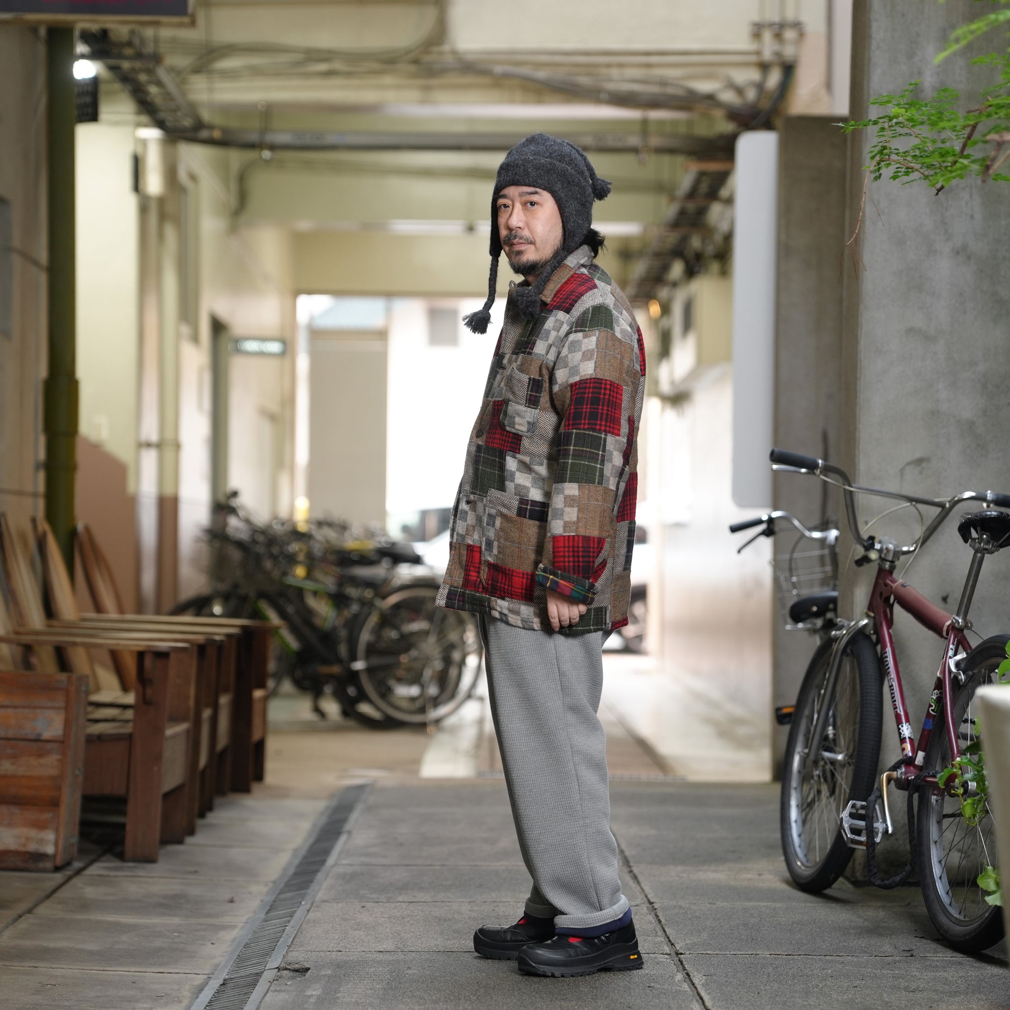 Italian Jail Jacket w/Lining | Color_Wool Patchwork | No_m32880-4_wool