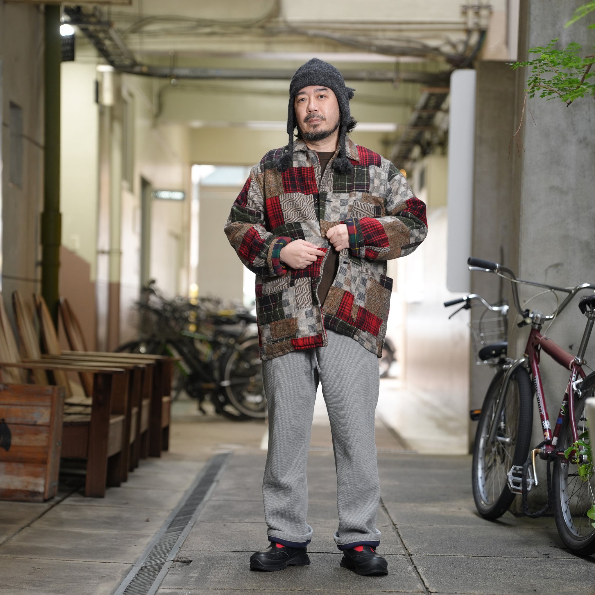 Italian Jail Jacket w/Lining | Color_Wool Patchwork | No_m32880-4_wool patchwork【MONITALY_モニタリー】