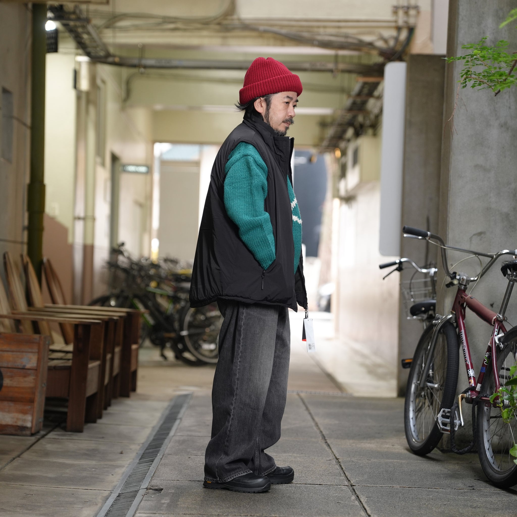 tl23f002b | peace hand knit crew – Green | THRIFTY LOOK