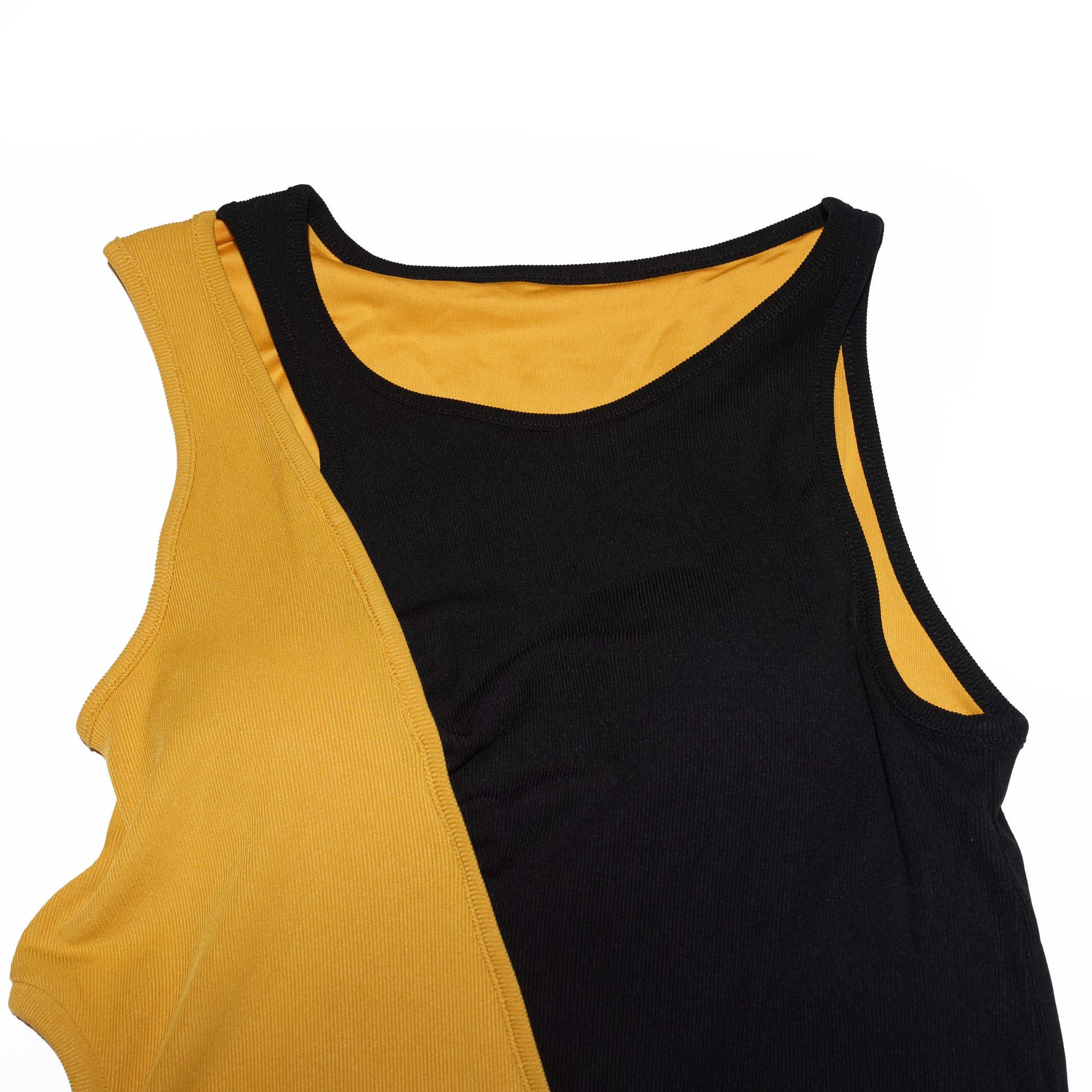 アシンメトリーRIBカットドレス – Bicolor | 26SS-SPW-09_Bicolor | AMBERGLEAM