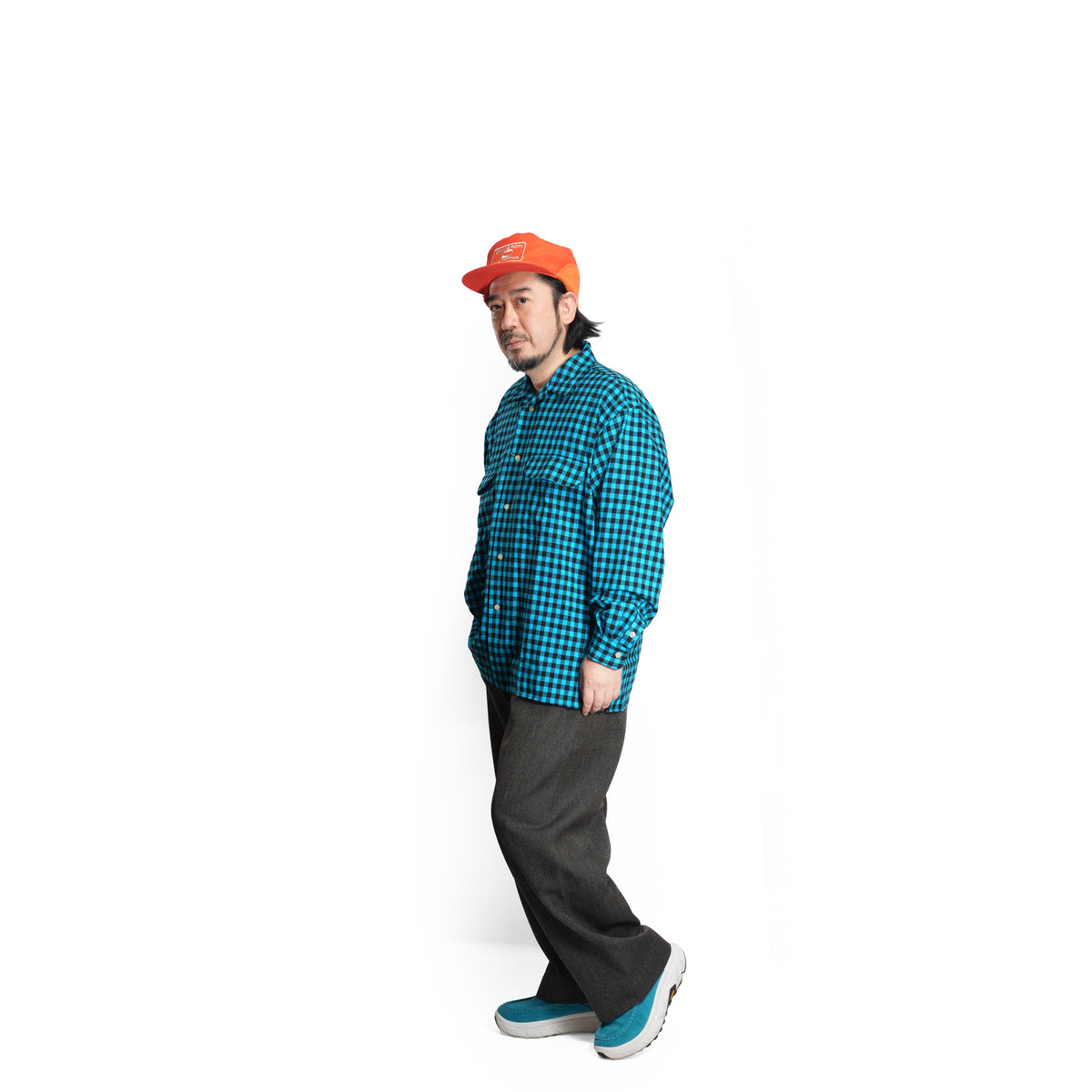 CAMP COLLAR SHIRT (GACHA POKE) *BLUE PLAID | CITYLIGHTS PRODUCTS