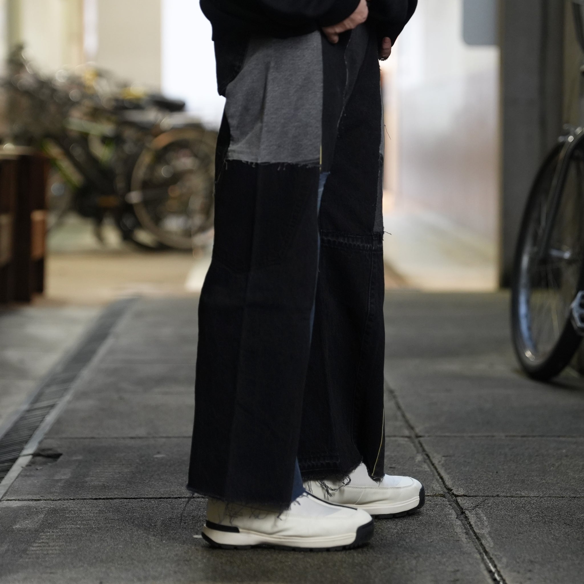 AT-268 | パッチワークデニムパンツ　パターンver | Color:24 | Size:S【REHERSALL_リハーズオール】