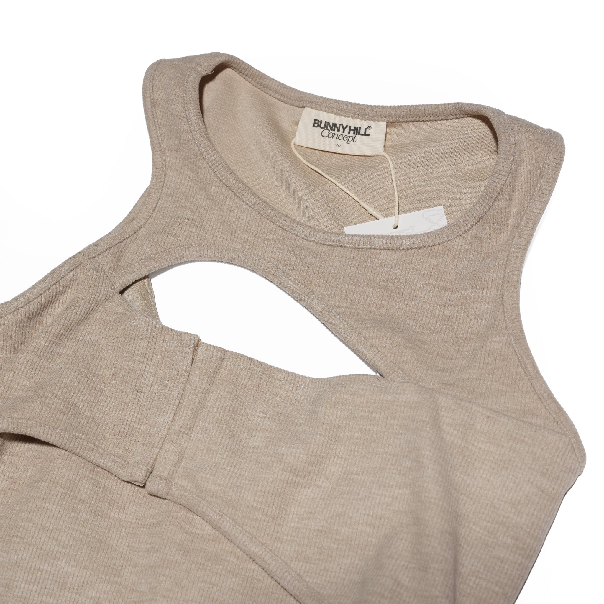CONRAD SLEEVELESS TOP (SAND BEIGE) | Bunny Hill Concept