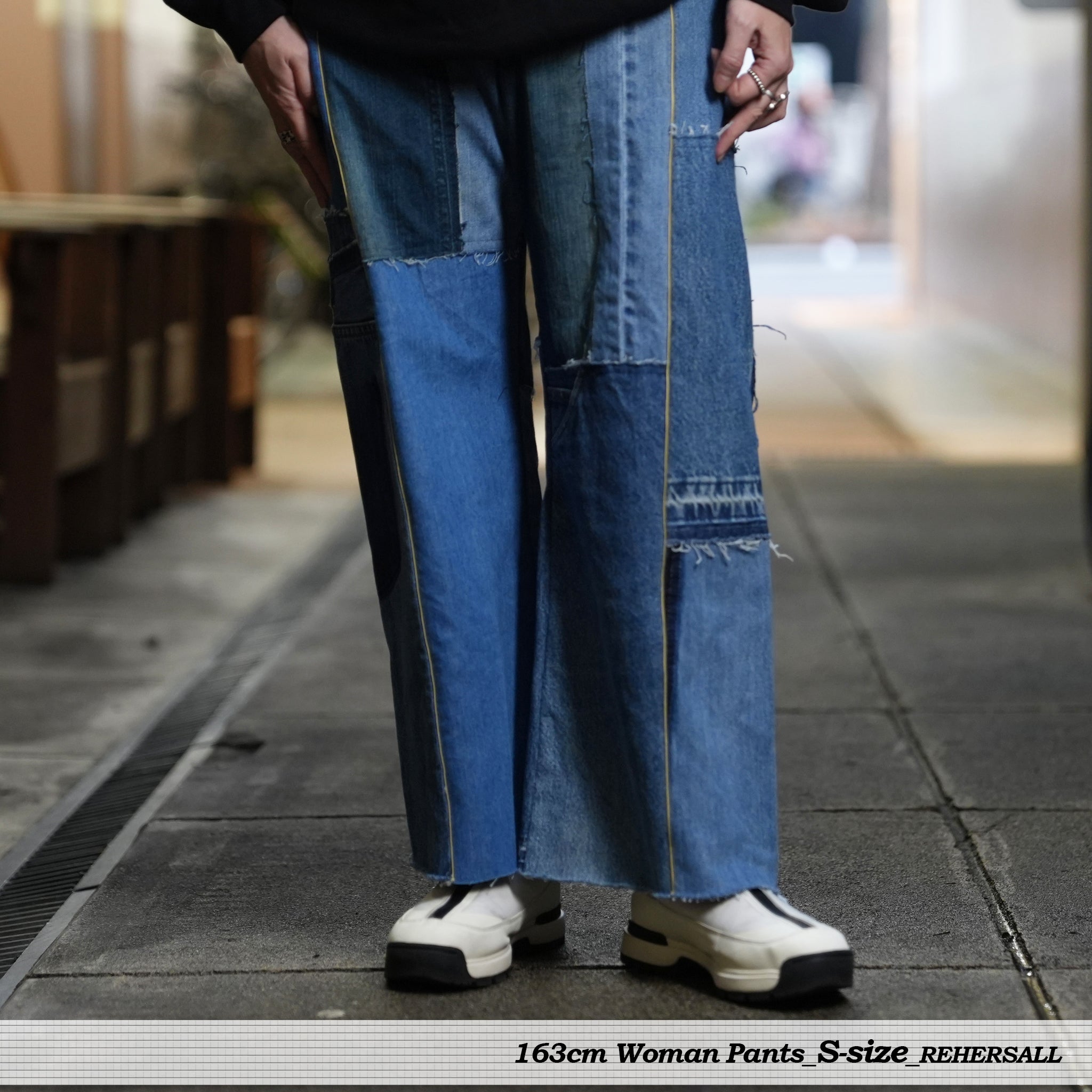 AT-268 | パッチワークデニムパンツ　パターンver | Color:6 | Size:S【REHERSALL_リハーズオール】