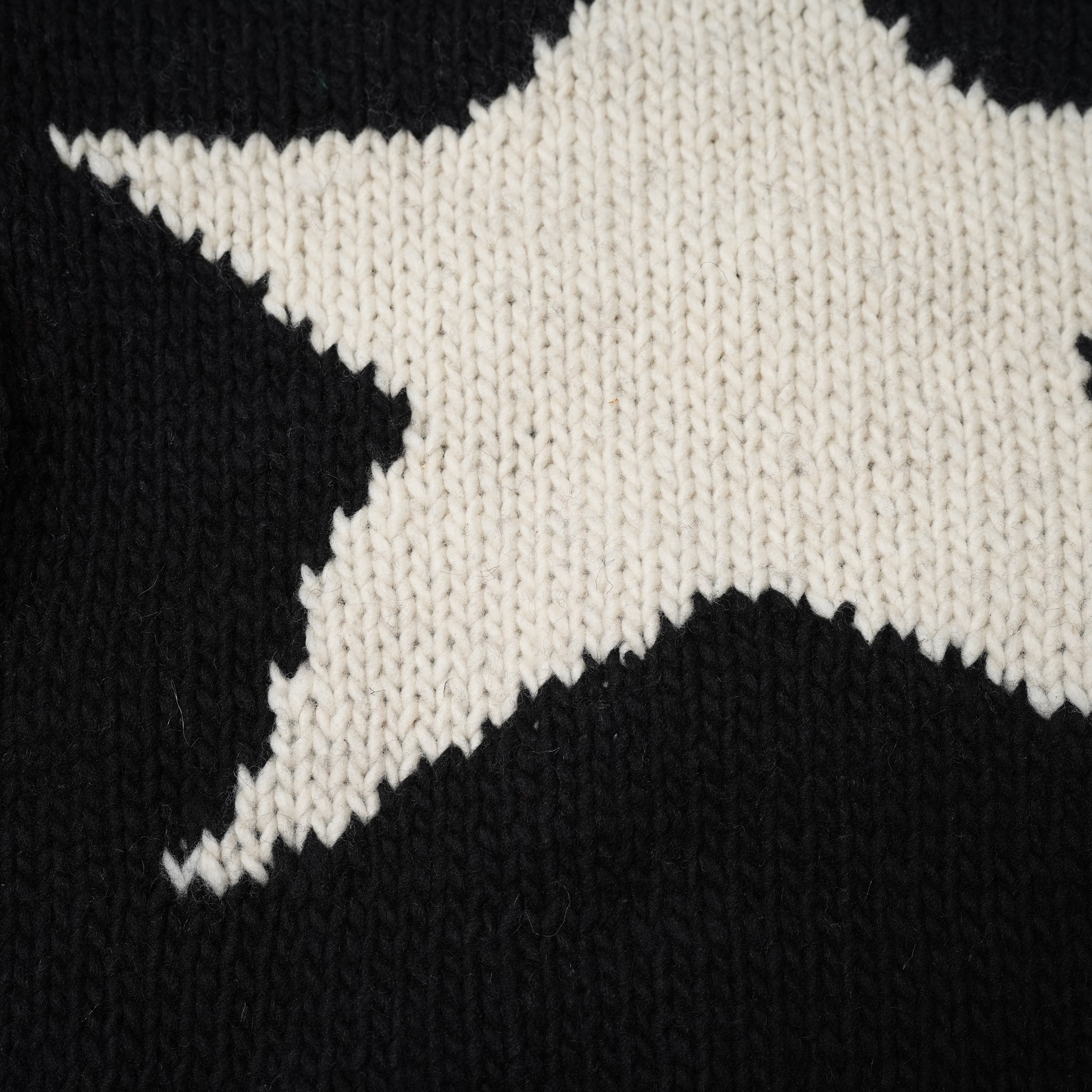 No:tl23f001 | Name:star hand knit crew | Color:Black【THRIFTY LOOK_スリフティールック】