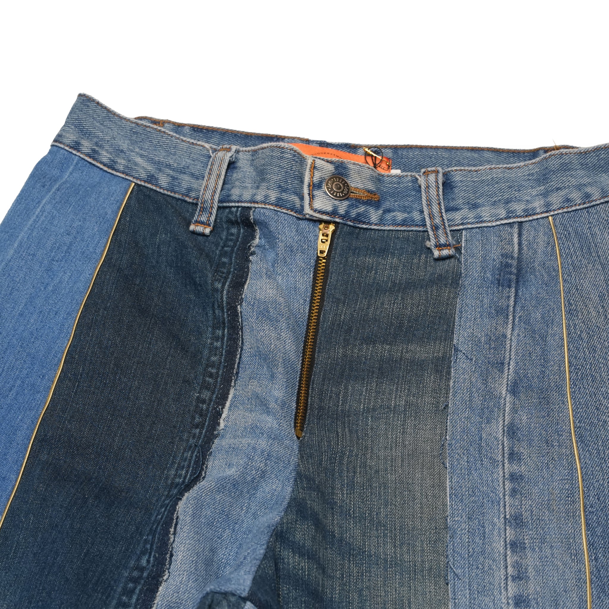 AT-268 | パッチワークデニムパンツ　パターンver | Color:6 | Size:S【REHERSALL_リハーズオール】