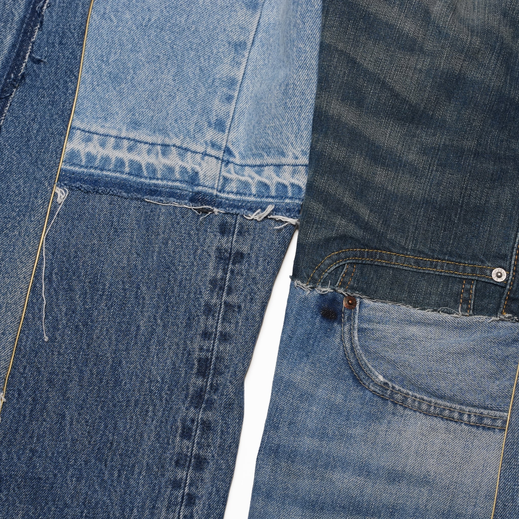 AT-268 | パッチワークデニムパンツ　パターンver | Color:6 | Size:S【REHERSALL_リハーズオール】