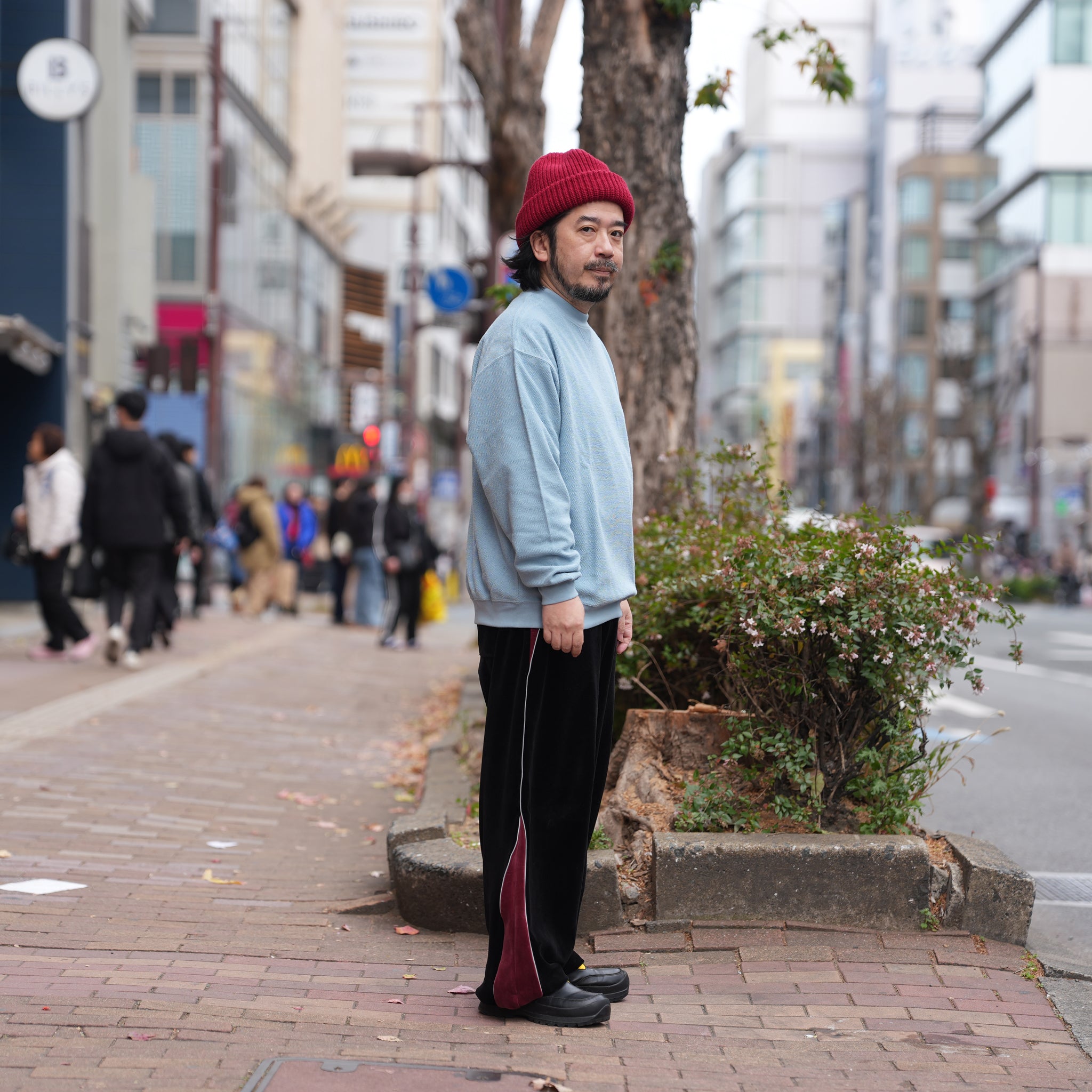 RELAX FIT №149 [ Pique sweat crew ］ | Col_Black / Pale Blue【RELAX FIT_リラックスフィット】