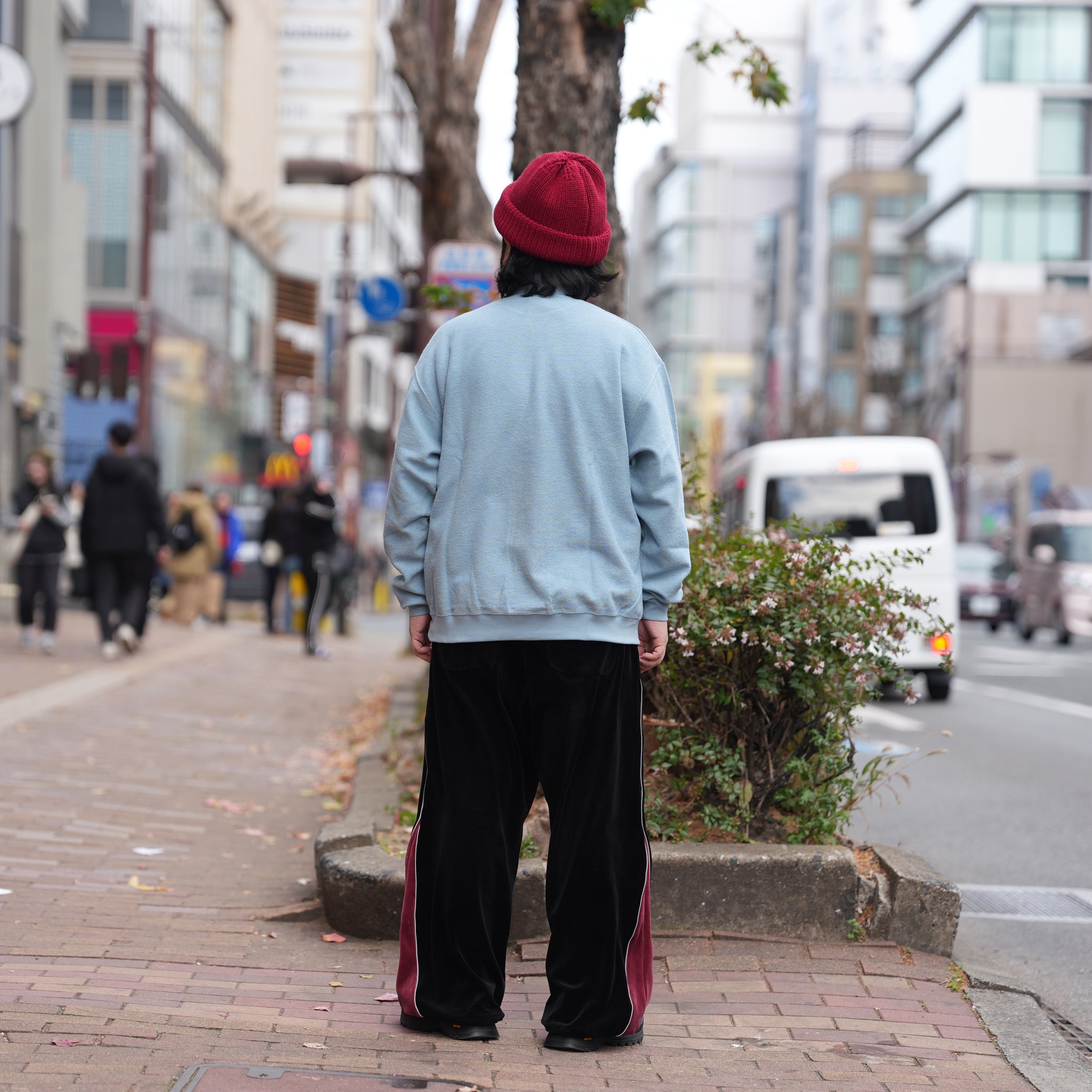 RELAX FIT №149 [ Pique sweat crew ］ | Col_Black / Pale Blue【RELAX FIT_リラックスフィット】