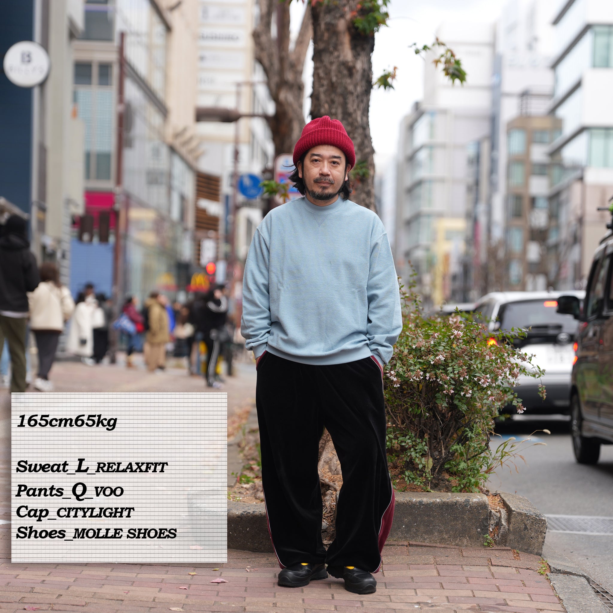 RELAX FIT №149 [ Pique sweat crew ］ | Col_Black / Pale Blue【RELAX FIT_リラックスフィット】