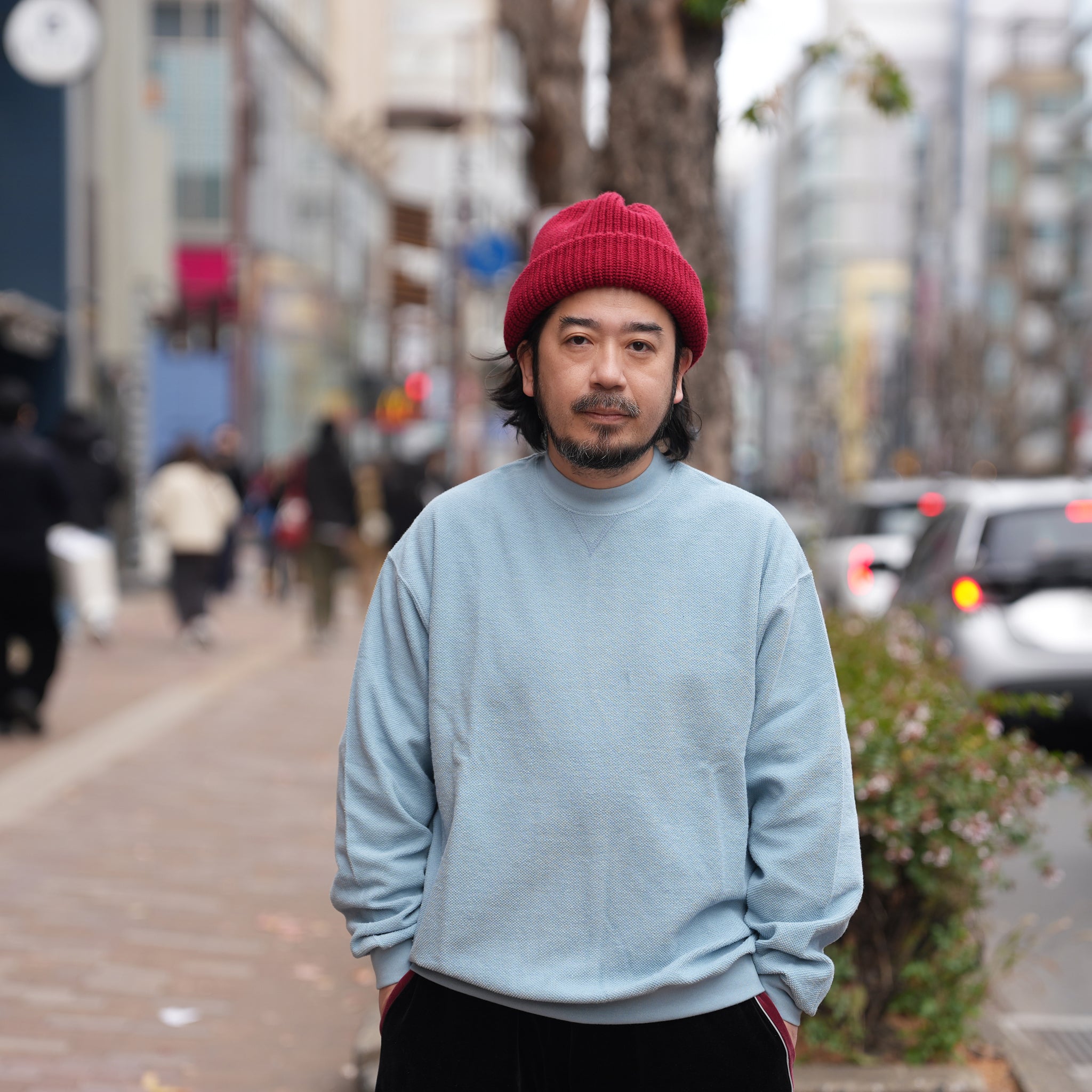 RELAX FIT №149 [ Pique sweat crew ］ | Col_Black / Pale Blue【RELAX FIT_リラックスフィット】