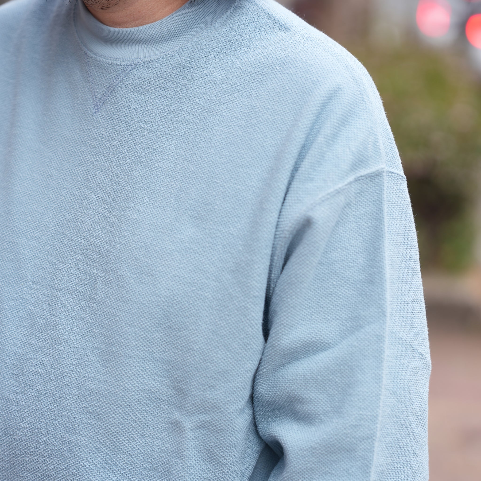 RELAX FIT №149 [ Pique sweat crew ］ | Col_Black / Pale Blue【RELAX FIT_リラックスフィット】
