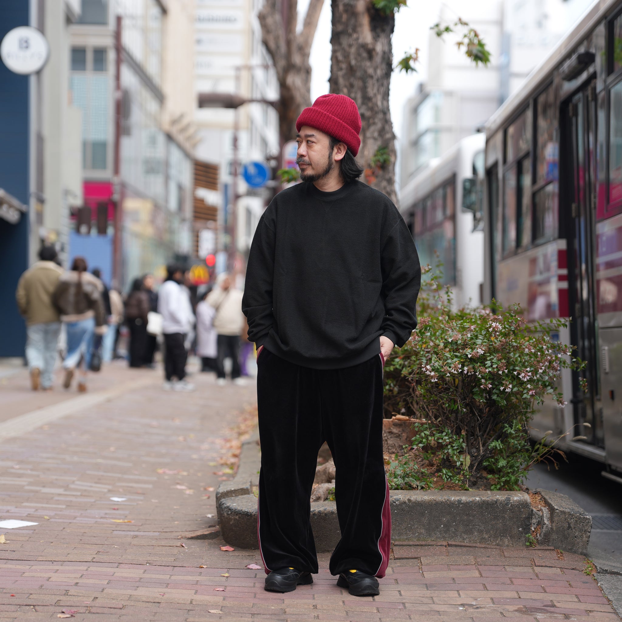 RELAX FIT №149 [ Pique sweat crew ］ | Col_Black / Pale Blue【RELAX FIT_リラックスフィット】