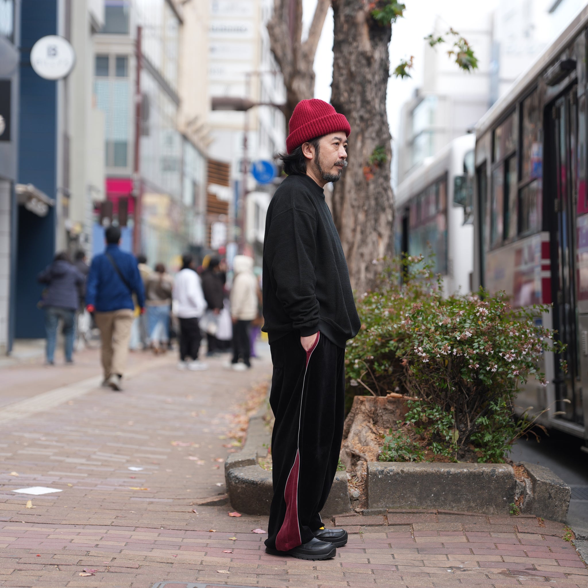 RELAX FIT №149 [ Pique sweat crew ］ | Col_Black / Pale Blue【RELAX FIT_リラックスフィット】