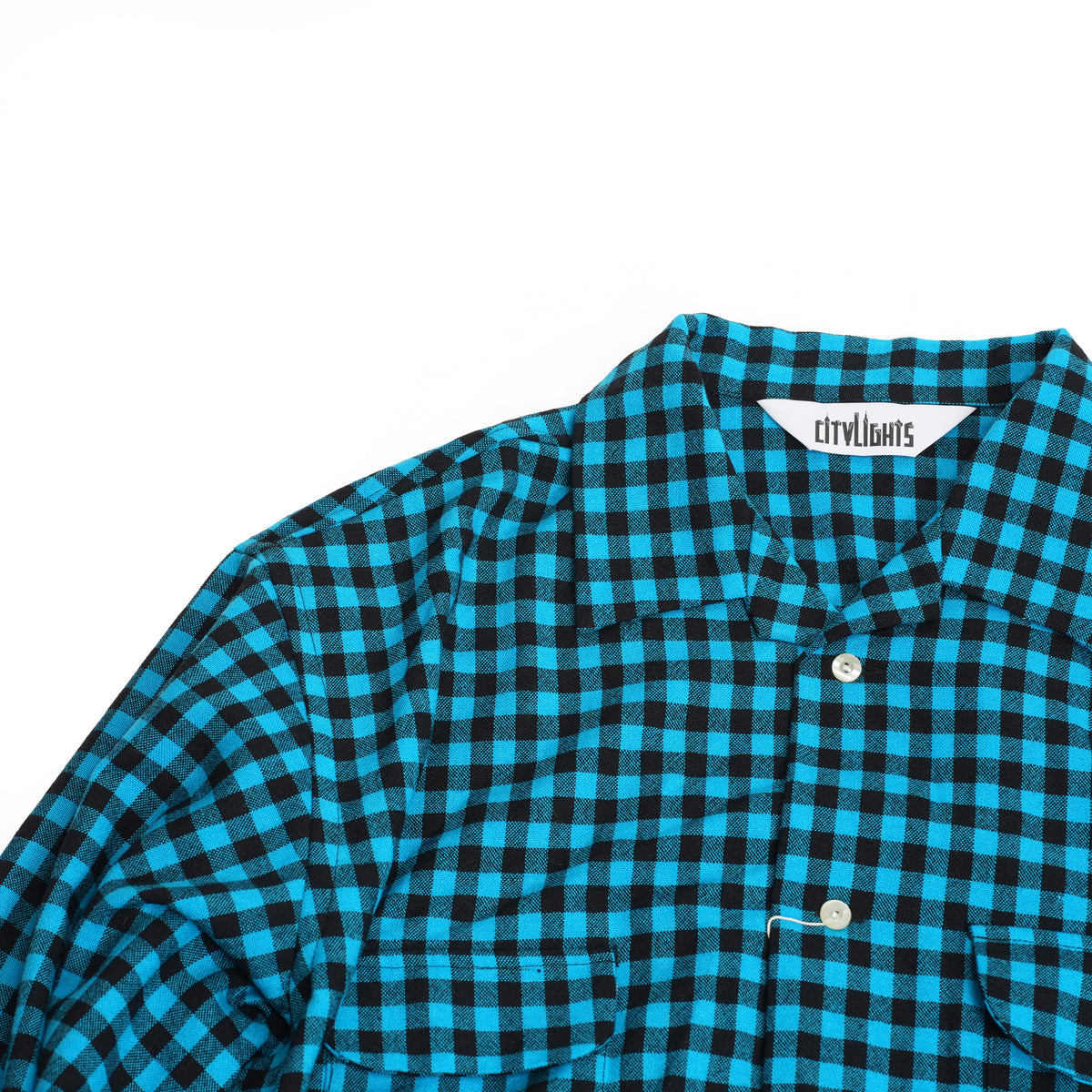 CAMP COLLAR SHIRT (GACHA POKE) *BLUE PLAID | CITYLIGHTS PRODUCTS