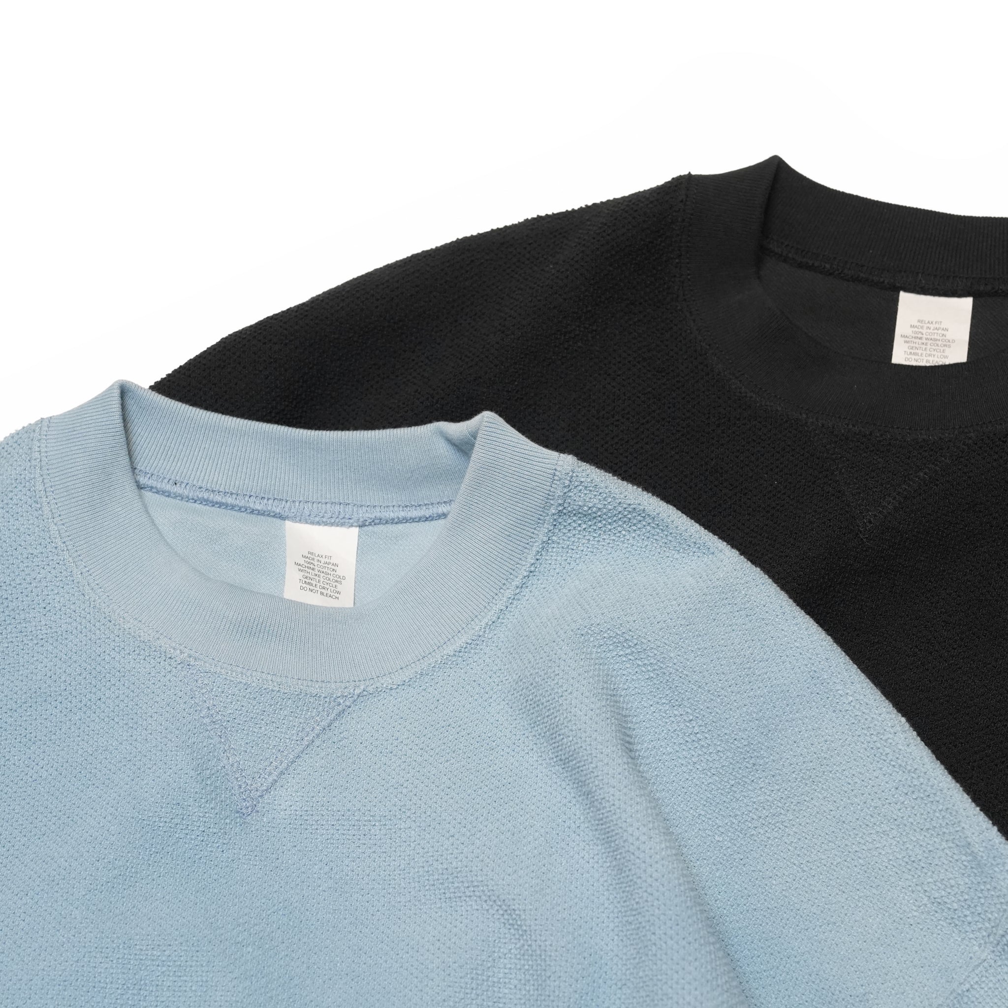 RELAX FIT №149 [ Pique sweat crew ］ | Col_Black / Pale Blue【RELAX FIT_リラックスフィット】
