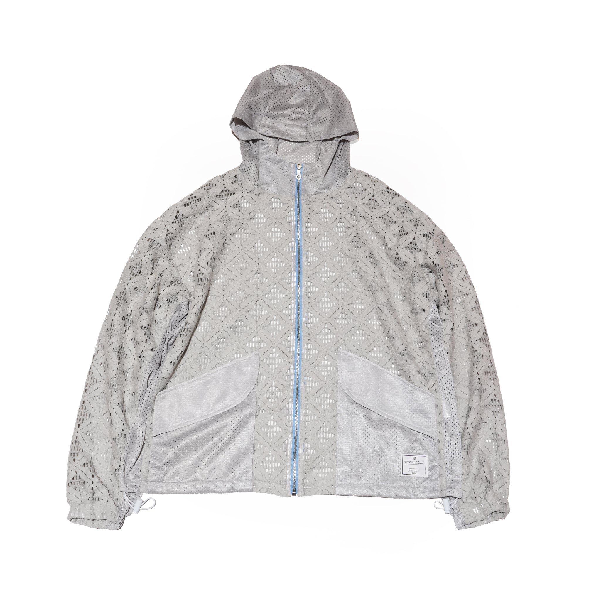 Flower mesh zip hoodie – Gray | EFFECTEN