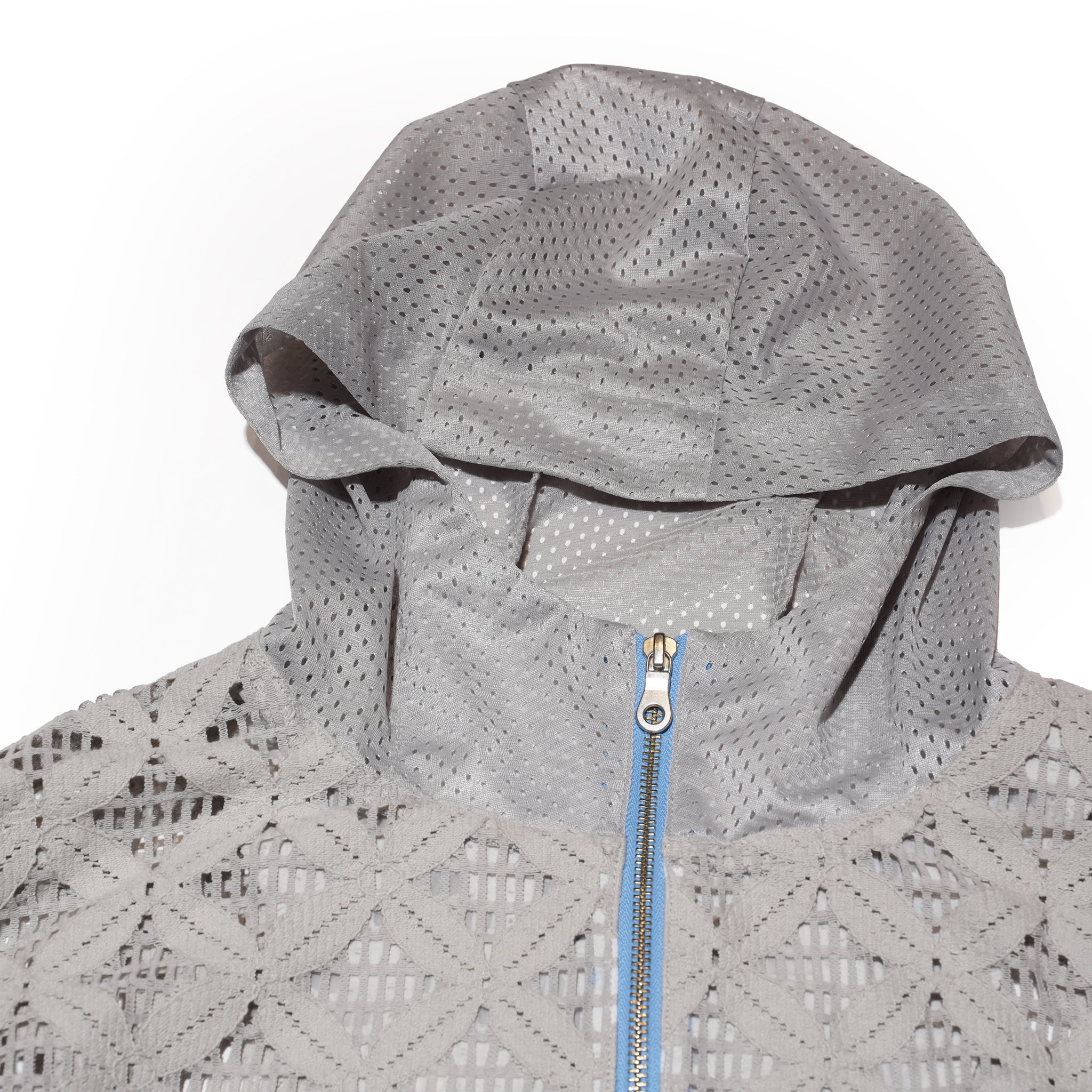 Flower mesh zip hoodie – Gray | EFFECTEN