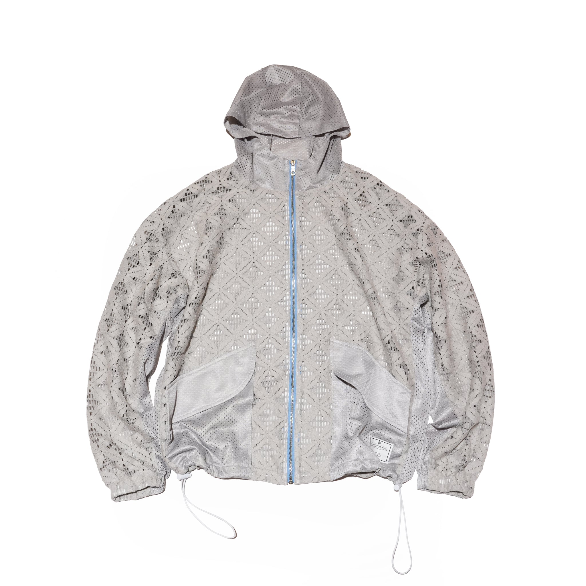 Flower mesh zip hoodie – Gray | EFFECTEN