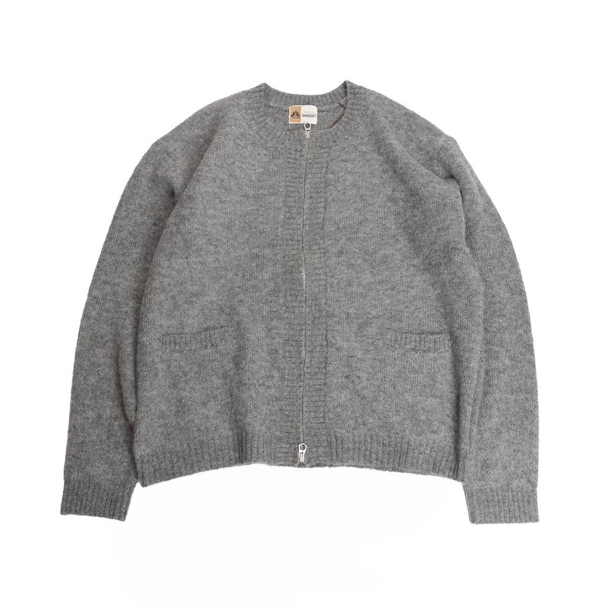Mohair Shaggy Zip-Up Cardigan – Gray | TOWNCRAFT