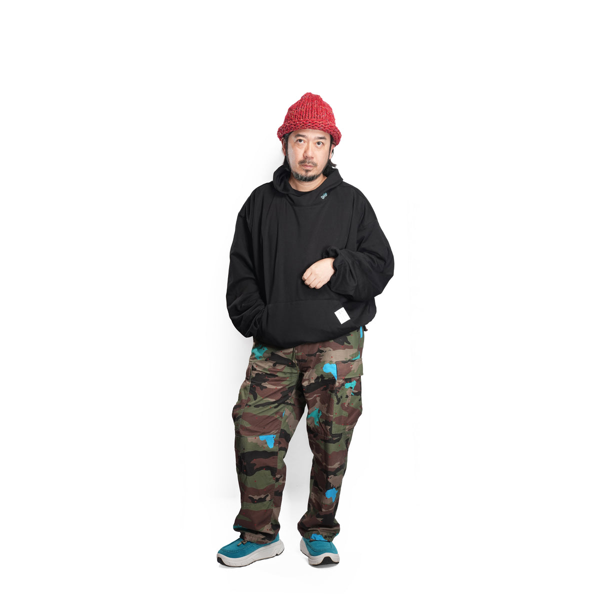 Balloon silhouette pullover hoodie – Black | EFFECTEN