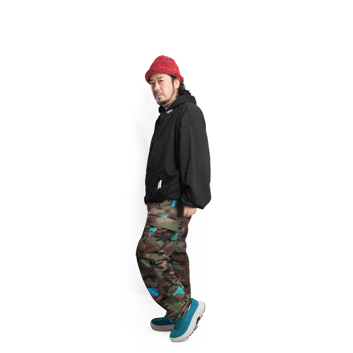 Balloon silhouette pullover hoodie – Black | EFFECTEN