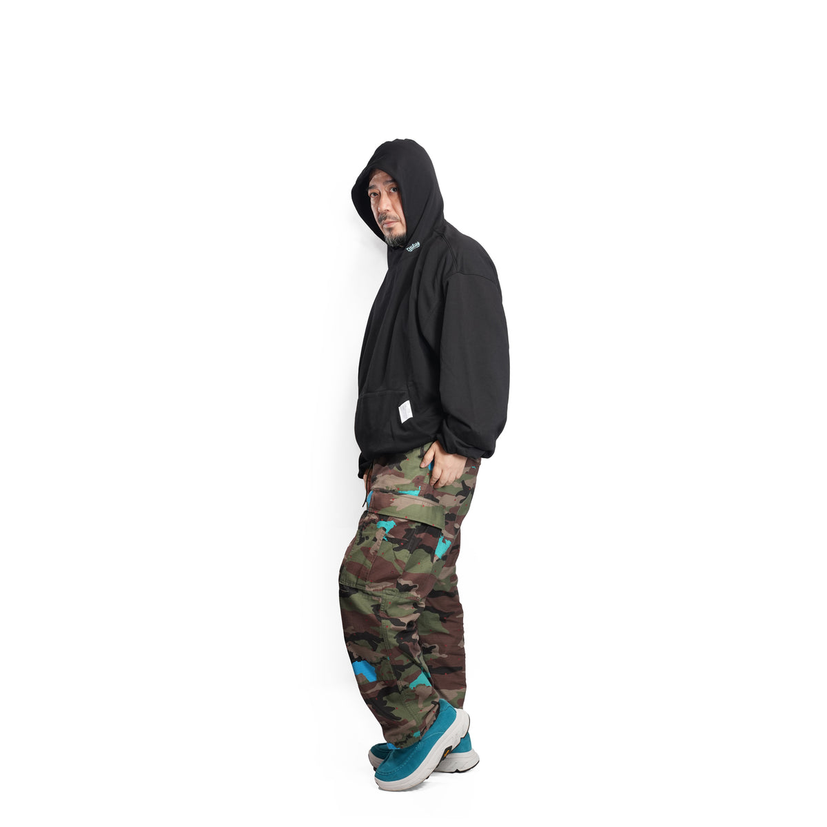 Balloon silhouette pullover hoodie – Black | EFFECTEN