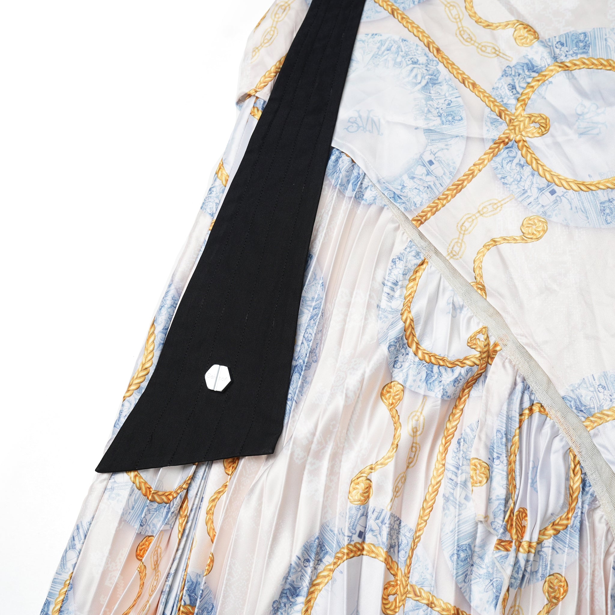 No:SNS23-T02-Beige | Name:Lace plate vest dress | Color:Beige/Navy | Size:(F)【SEIVSON_セイブソン】【archive】