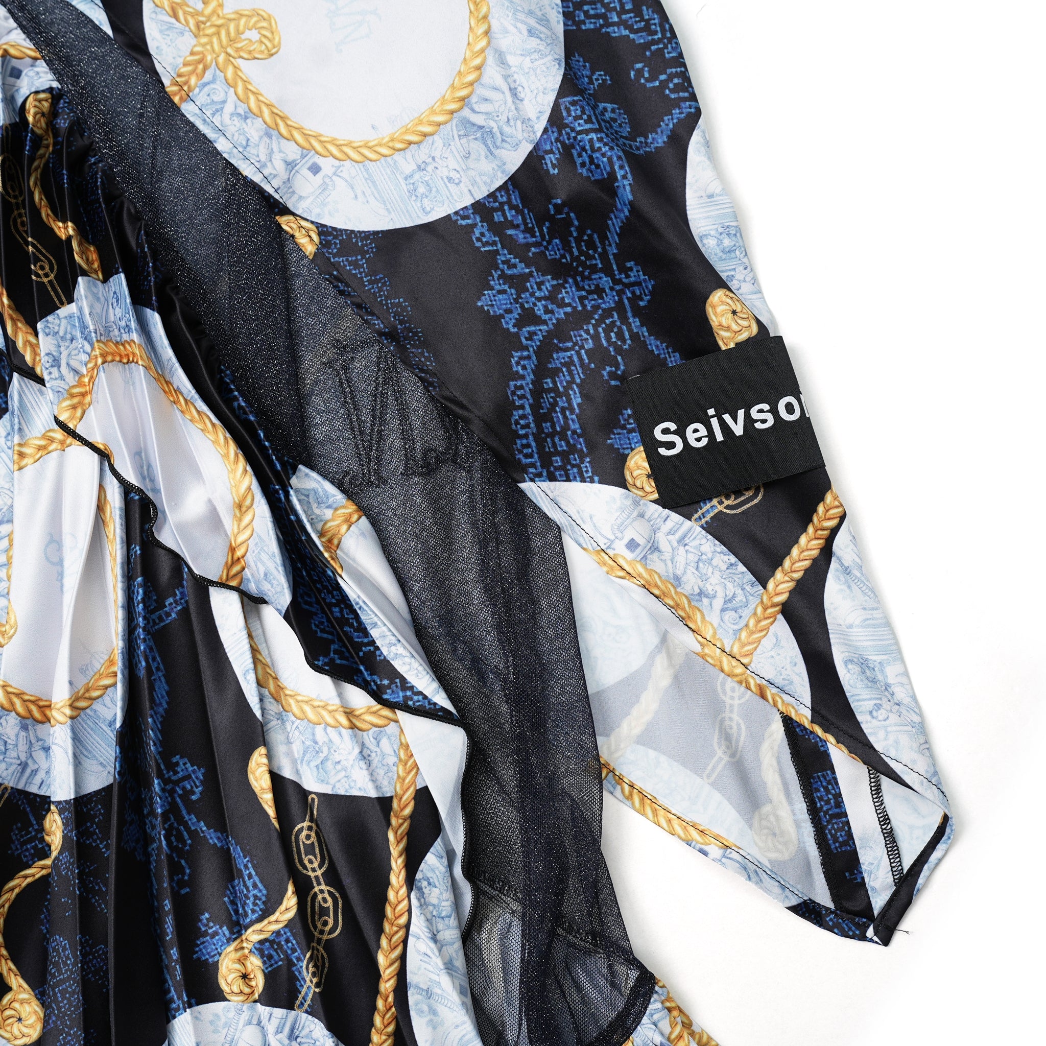 No:SNS23-T02-Beige | Name:Lace plate vest dress | Color:Beige/Navy | Size:(F)【SEIVSON_セイブソン】【archive】