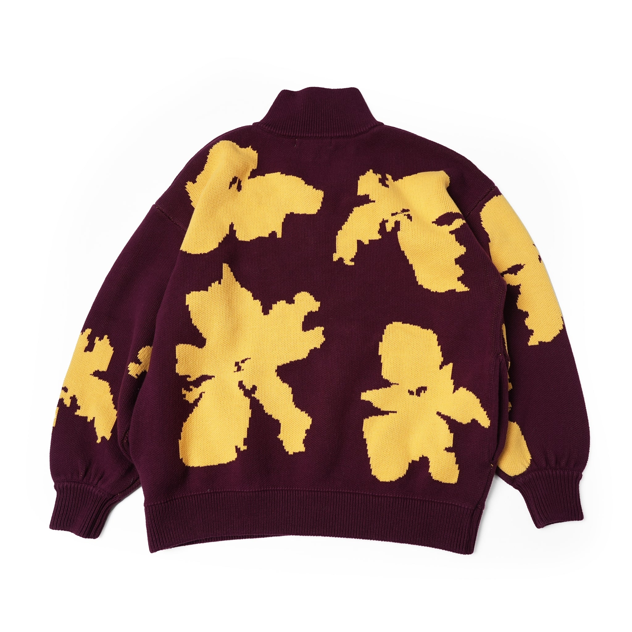 Name:Bicolor Half Zip Sweater | Color:Mulberry【AMBERGLEAM_アンバーグリーム】| No:1147131214