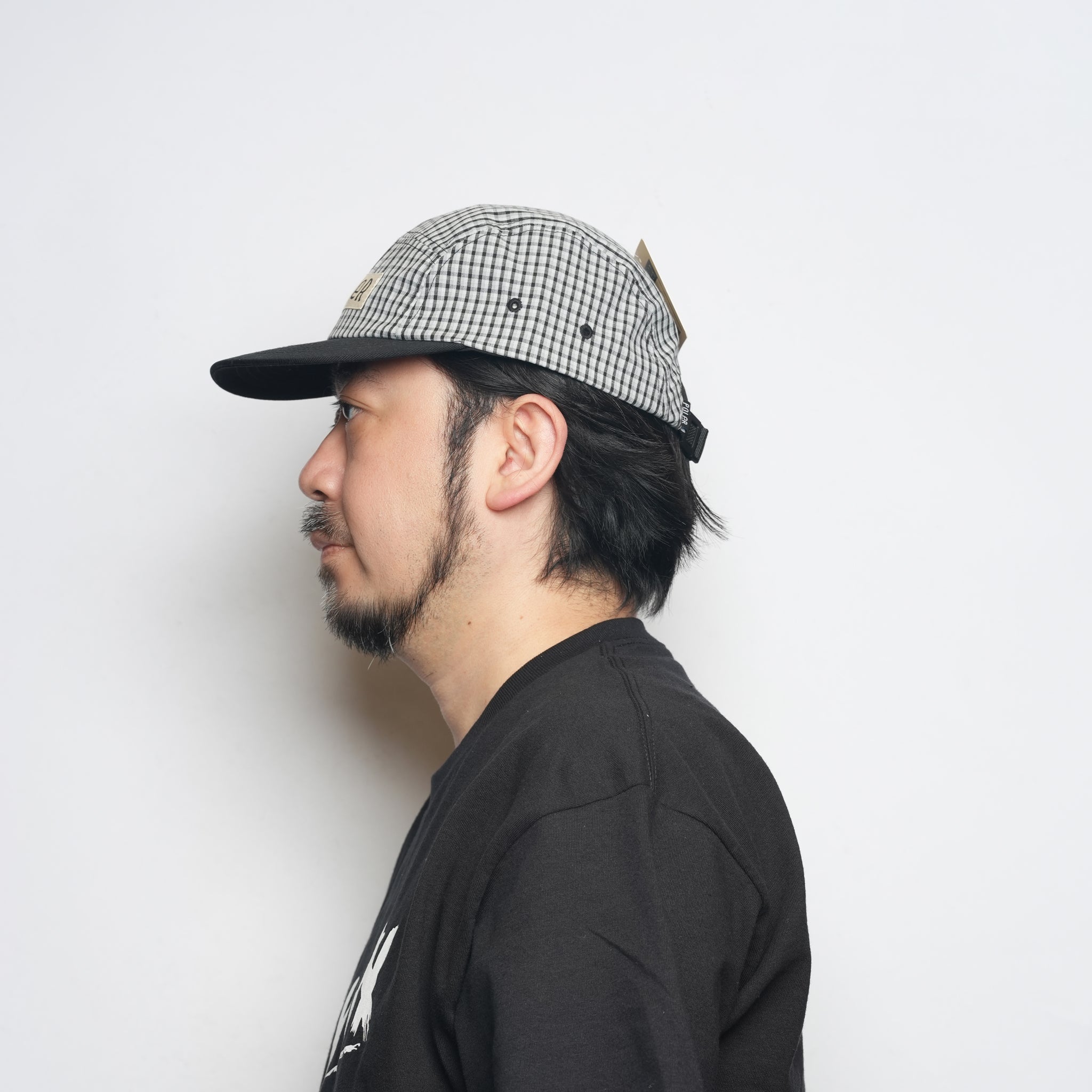PL CHECK 5P CAP Gray-Black / Beige-Navy | POLER