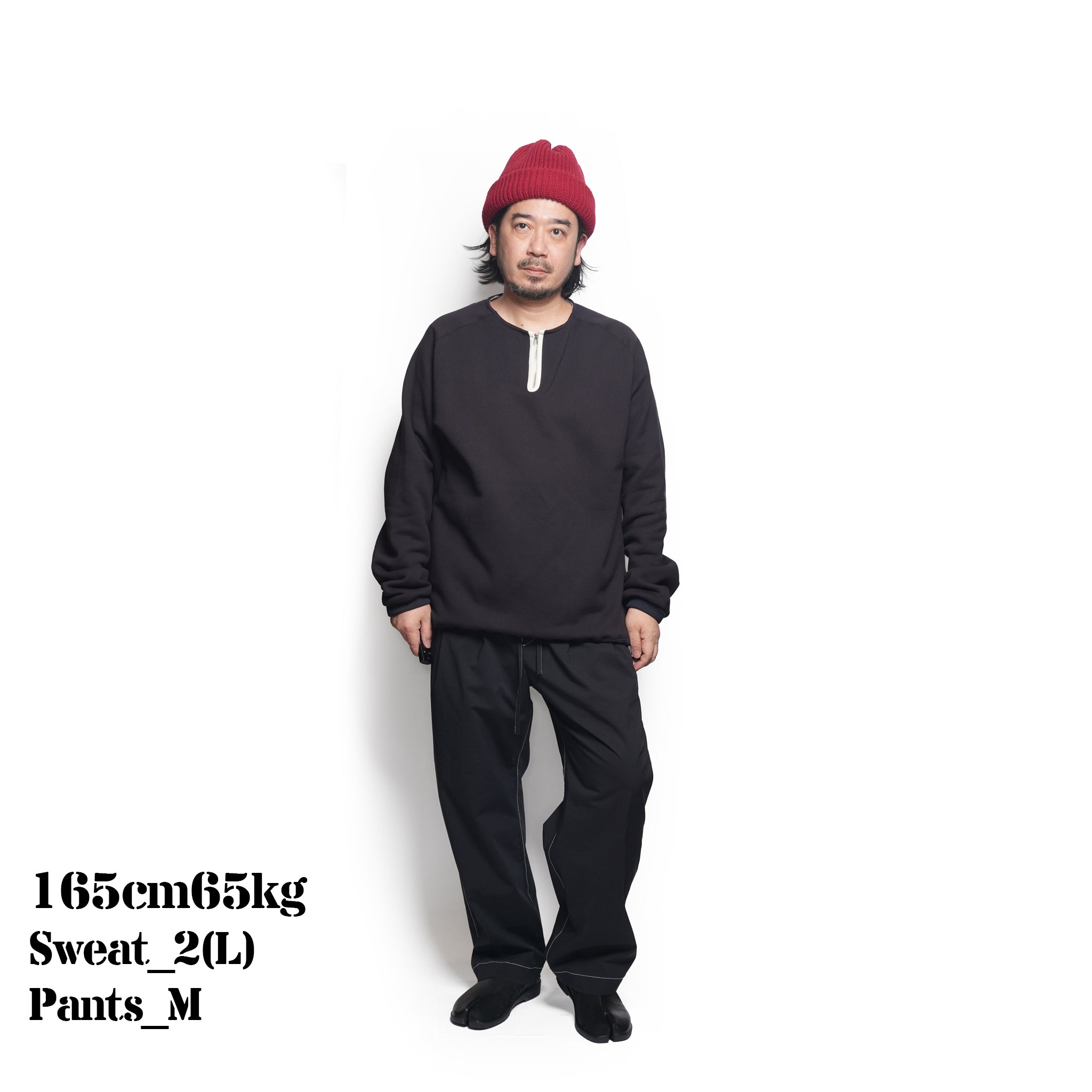 HALF ZIP SWEAT SHIRT | Color_Navy | No_STN-01_Navy【CATTA_カッタ】