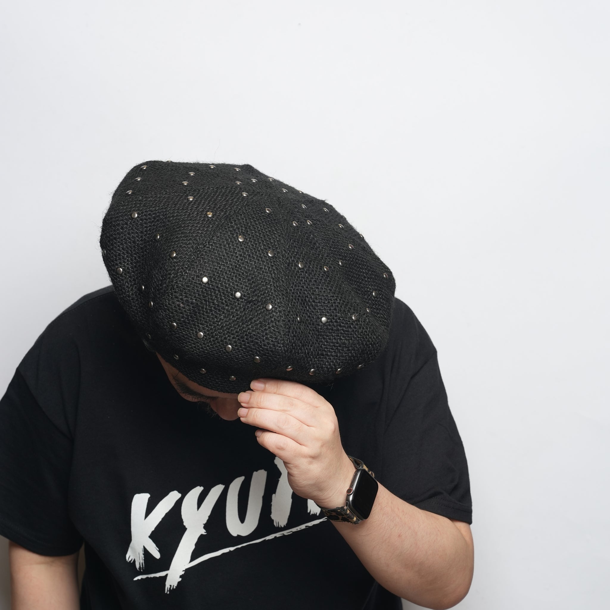JUTE 8 PANELS BIG BERET with STUDS | ORIGINAL JOHN