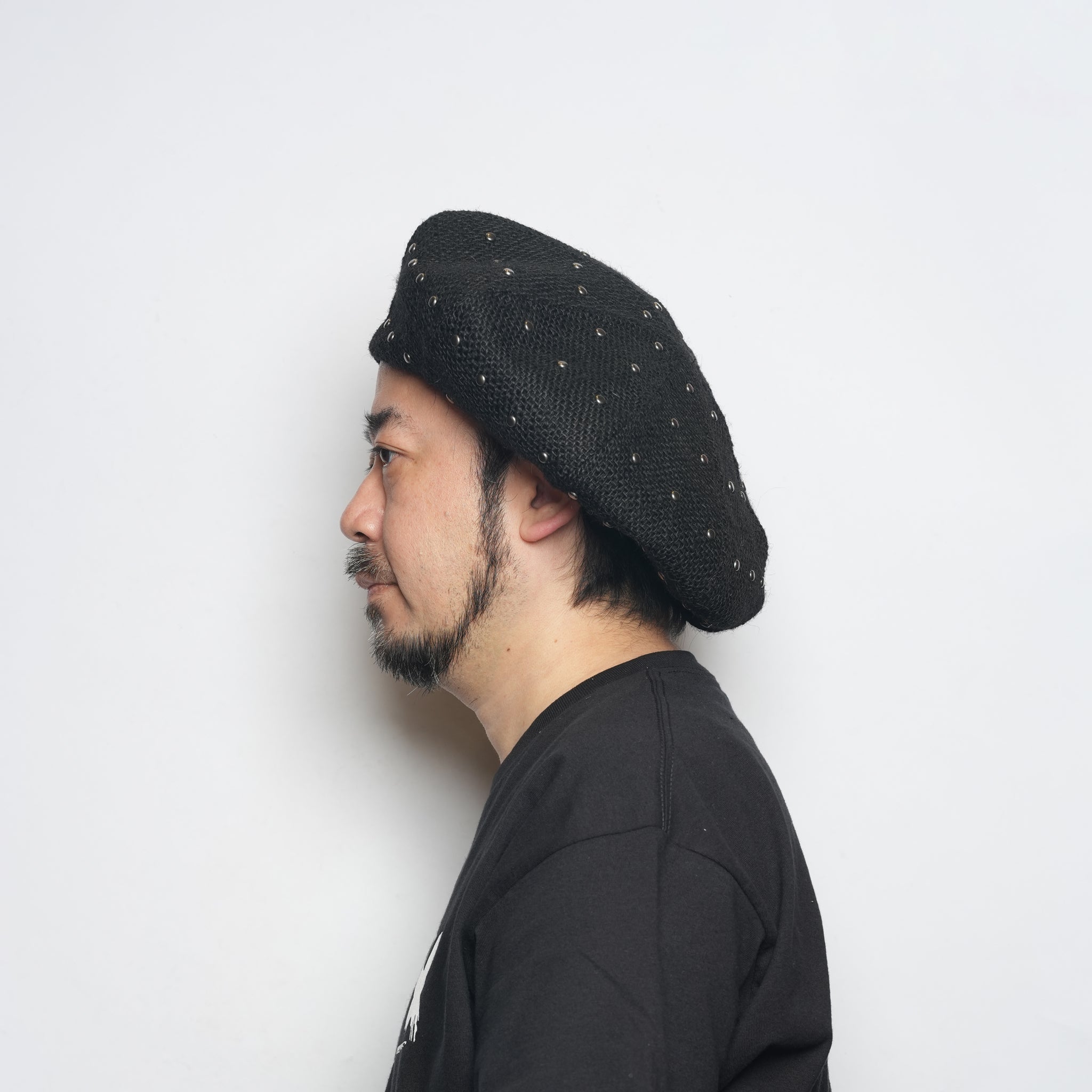 JUTE 8 PANELS BIG BERET with STUDS | ORIGINAL JOHN