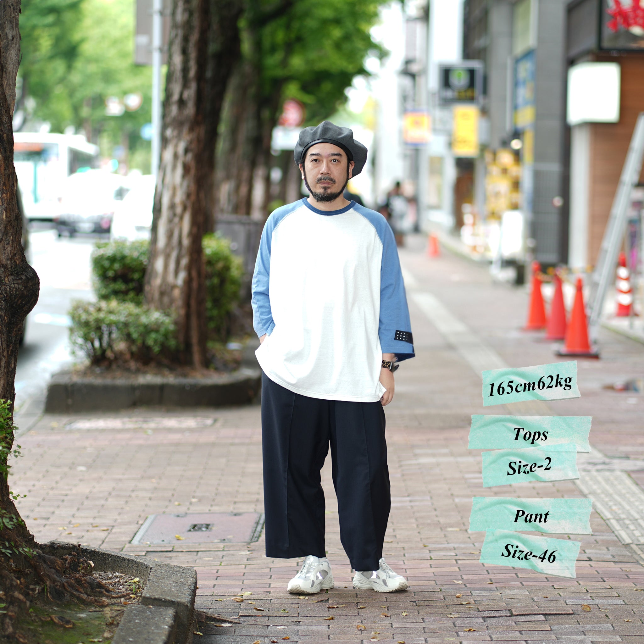 No:tb-t0201_Blue | Name:ALL ROUND TRAINER 3/4 T-shirts | Color:Blue【TRAINERBOYS_トレーナーボーイズ】