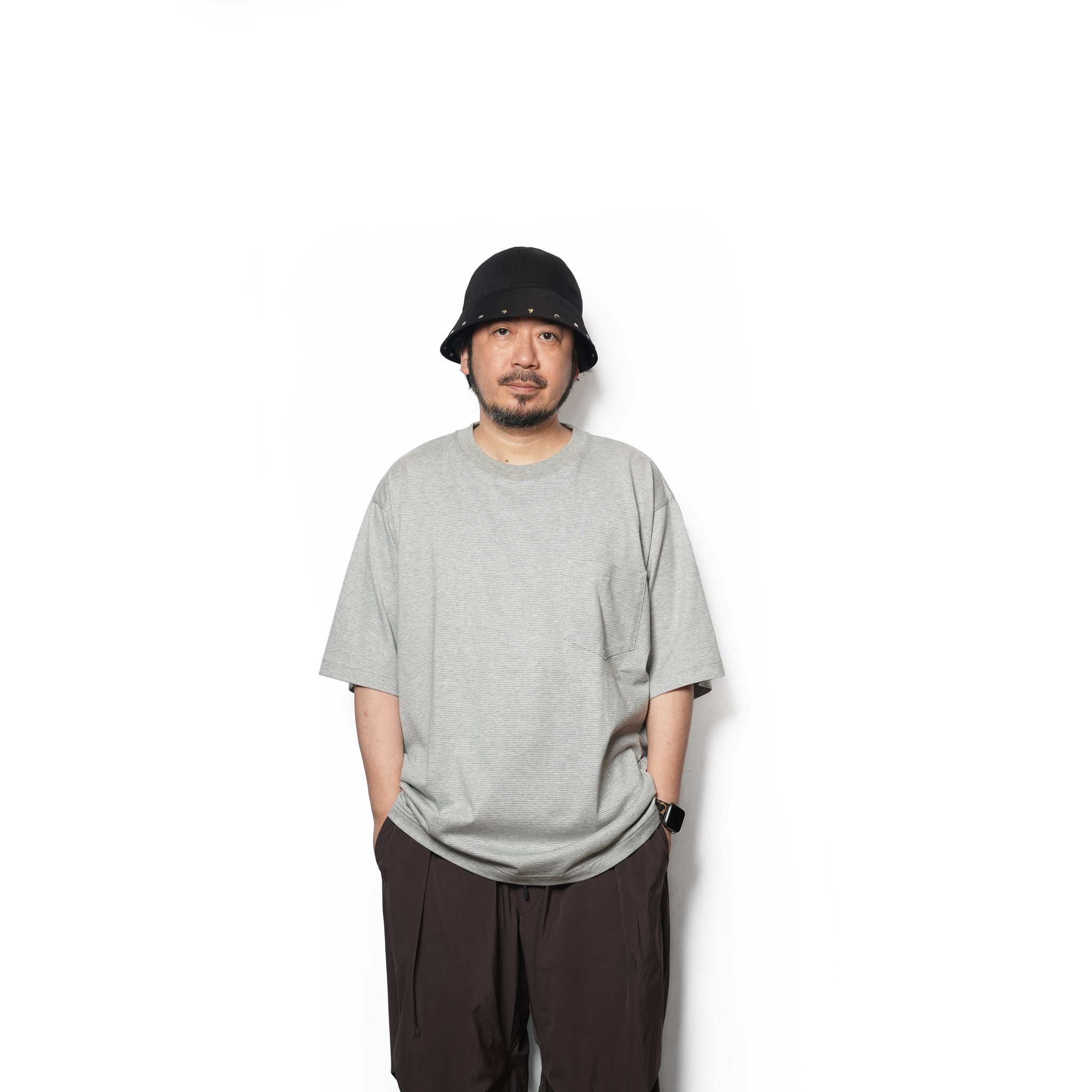 REGULAR S/S TEE – Gray Border | POWDERHORN MOUNTAINEERING【ネコポス選択可能】