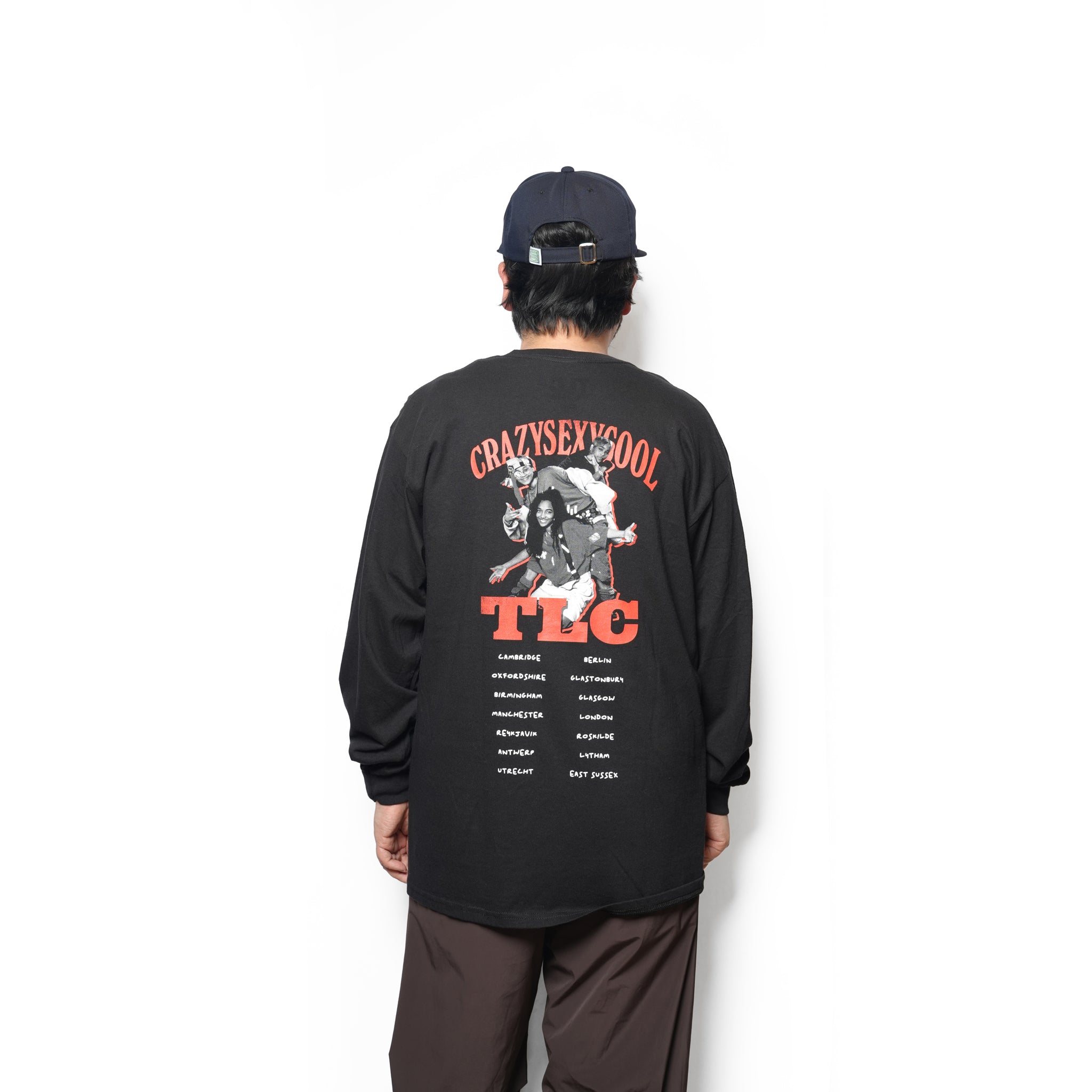 TLC Unisex Long Sleeve T-Shirt: CrazySexyCool Photo European Tour 2022(Black) (Back Print & Ex-Tour)  | CULTURE TEE TLCLST06MB