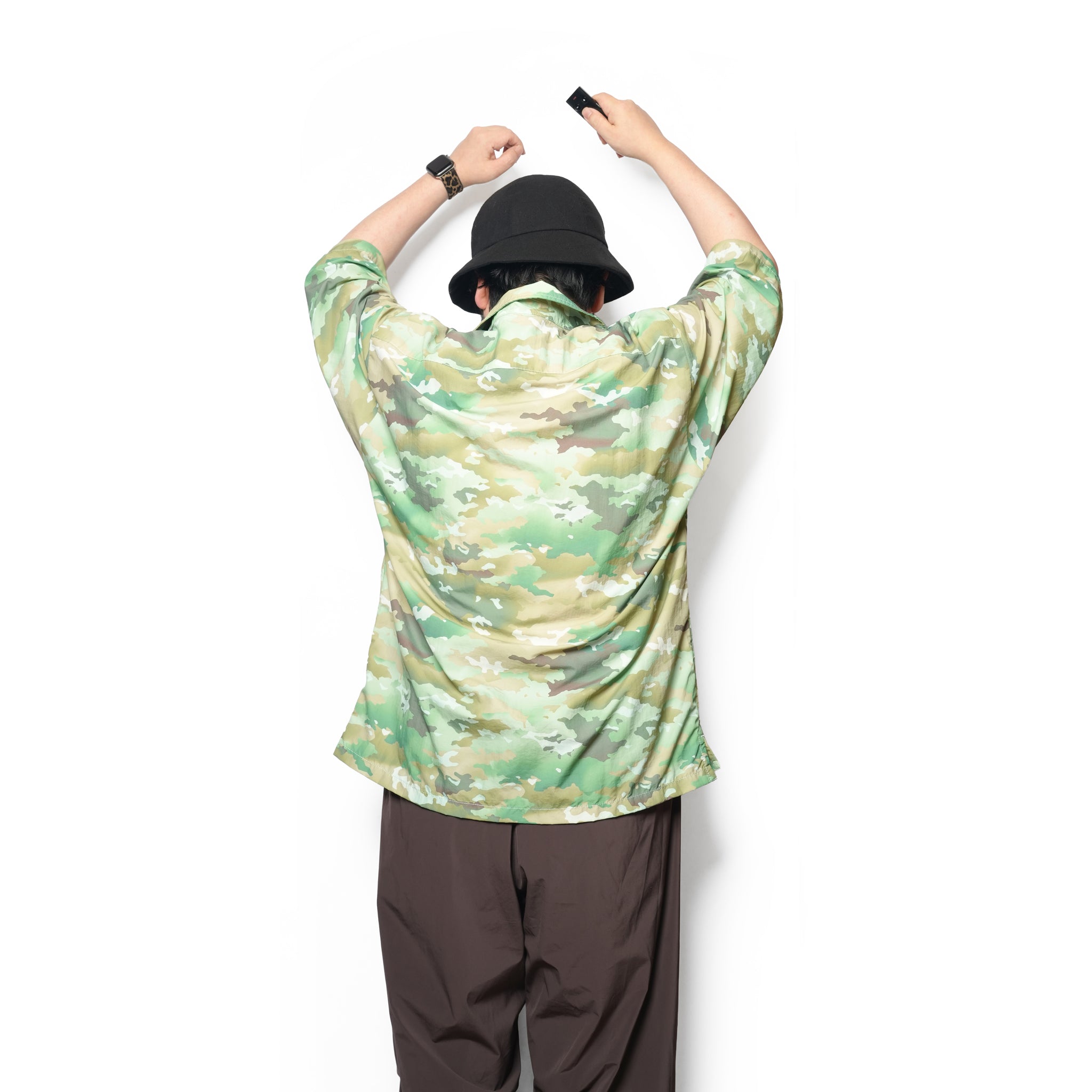 AM-2417008 | Camo Print H / S Utility Shirt – Khaki / Blue【ARMYTWILL_アーミーツイル】