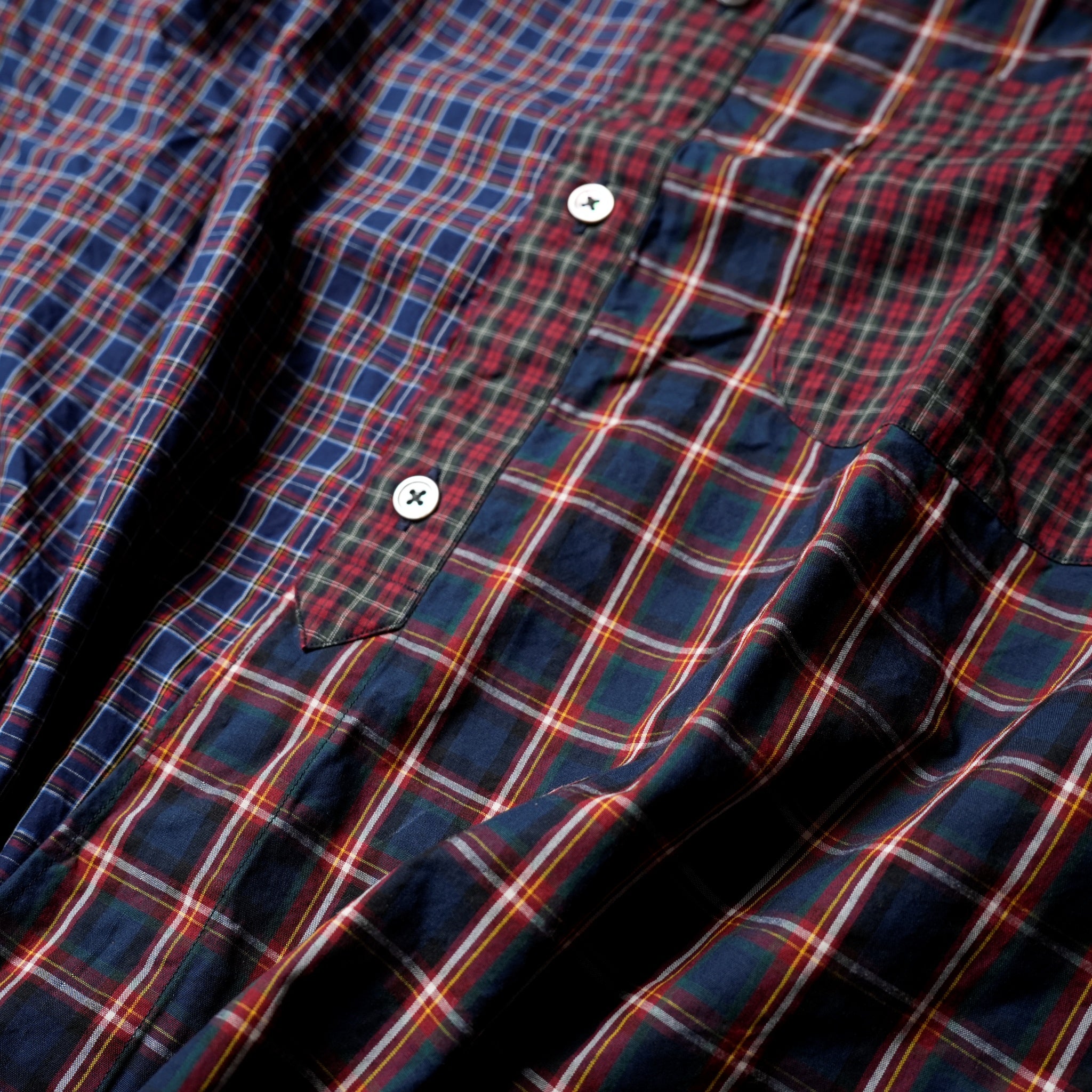 FPO-02_NAVY | FAKE PULLOVER  SHIRTS-CRAZY CHECK | Color:Navy【CATTA_カッタ】