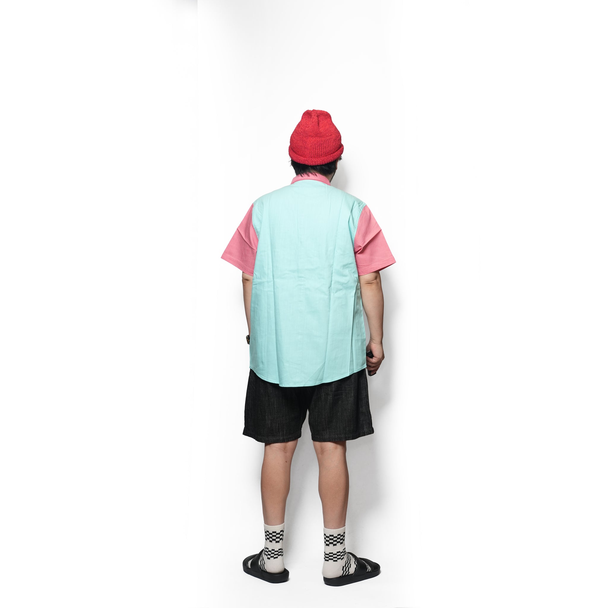 Tillson Button Up –  Salmon-Teal Navy-Teal | ANTLER & WOODS【ネコポス選択可能】