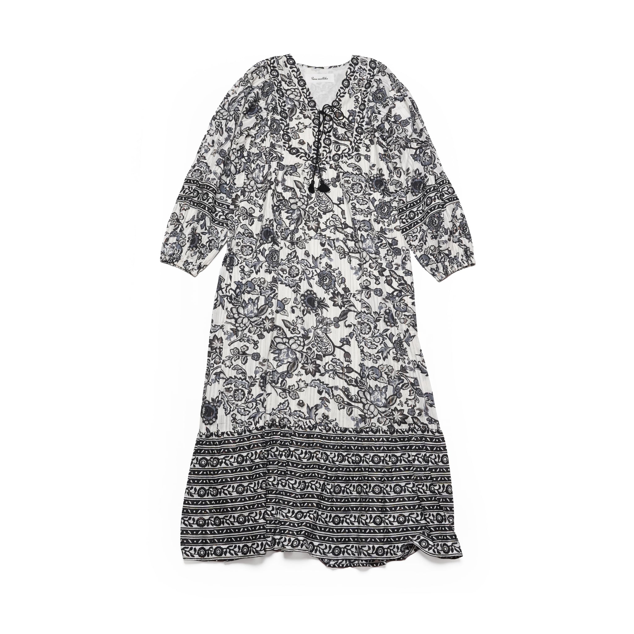 Paisley Flower Print Dress | Color_Black | No_020461SB1_Black【SARA MALLIKA_サラマリカ】